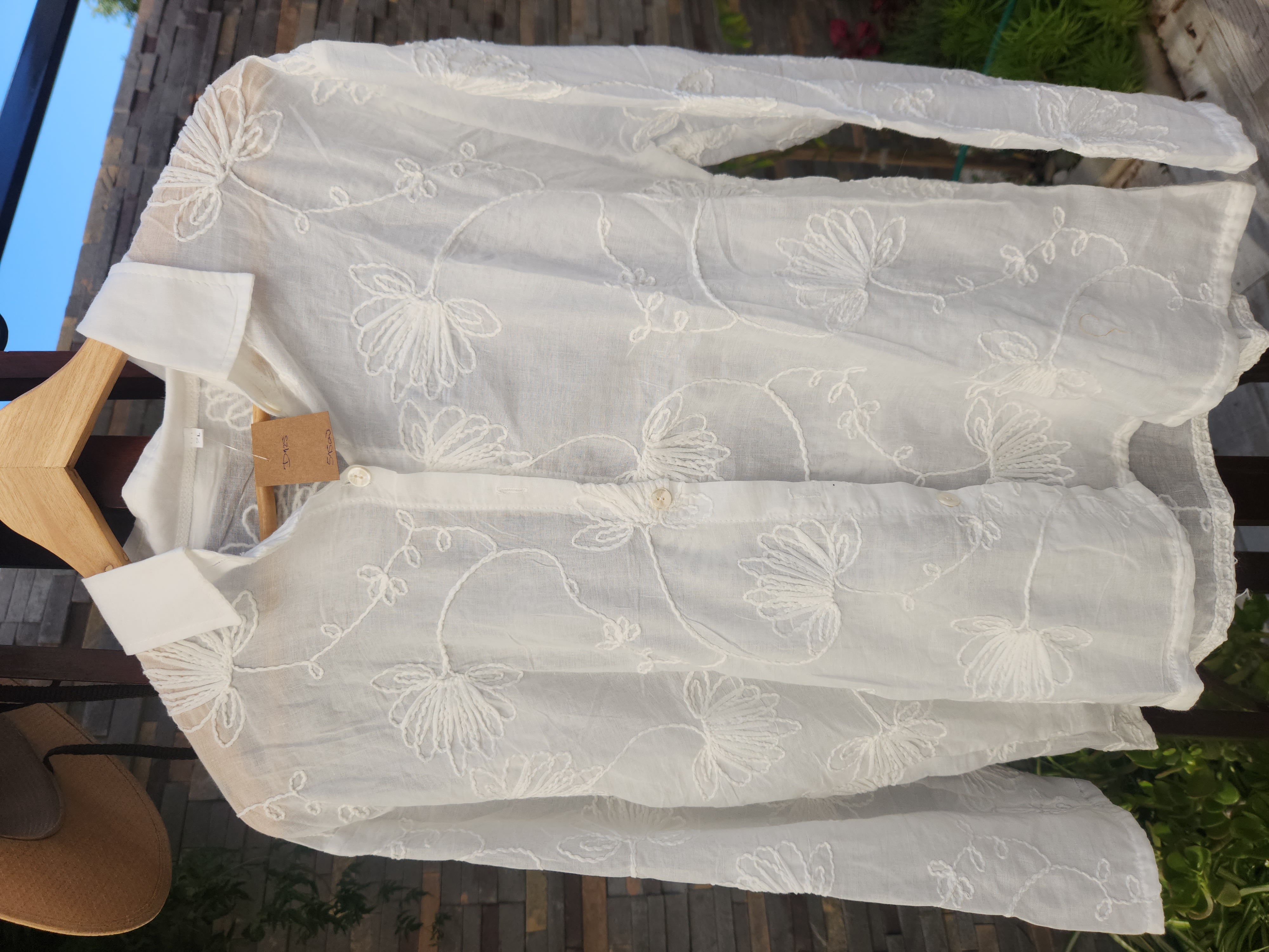 Camisa Blanca importada india bordada