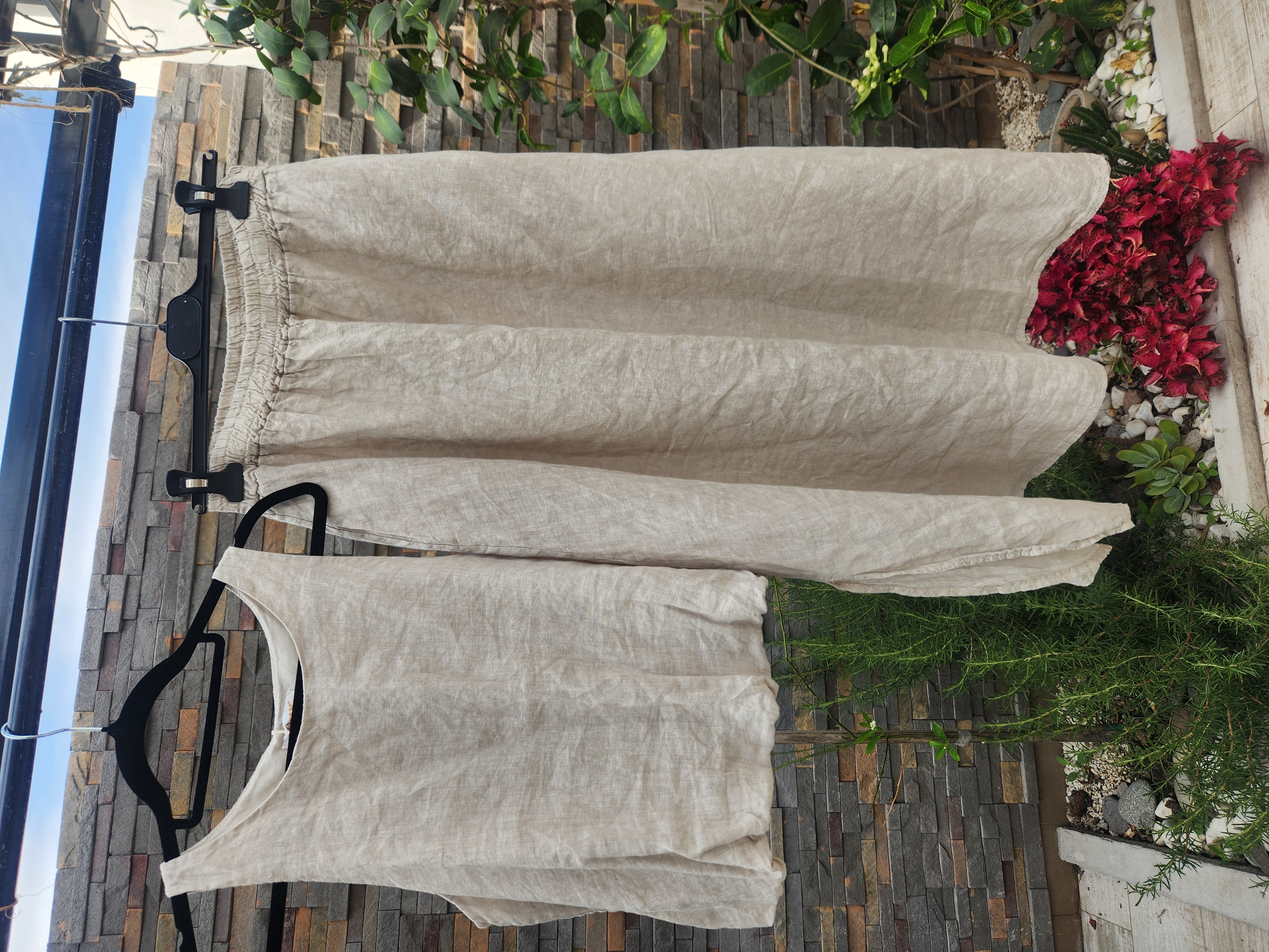 Conjunto de lino beige