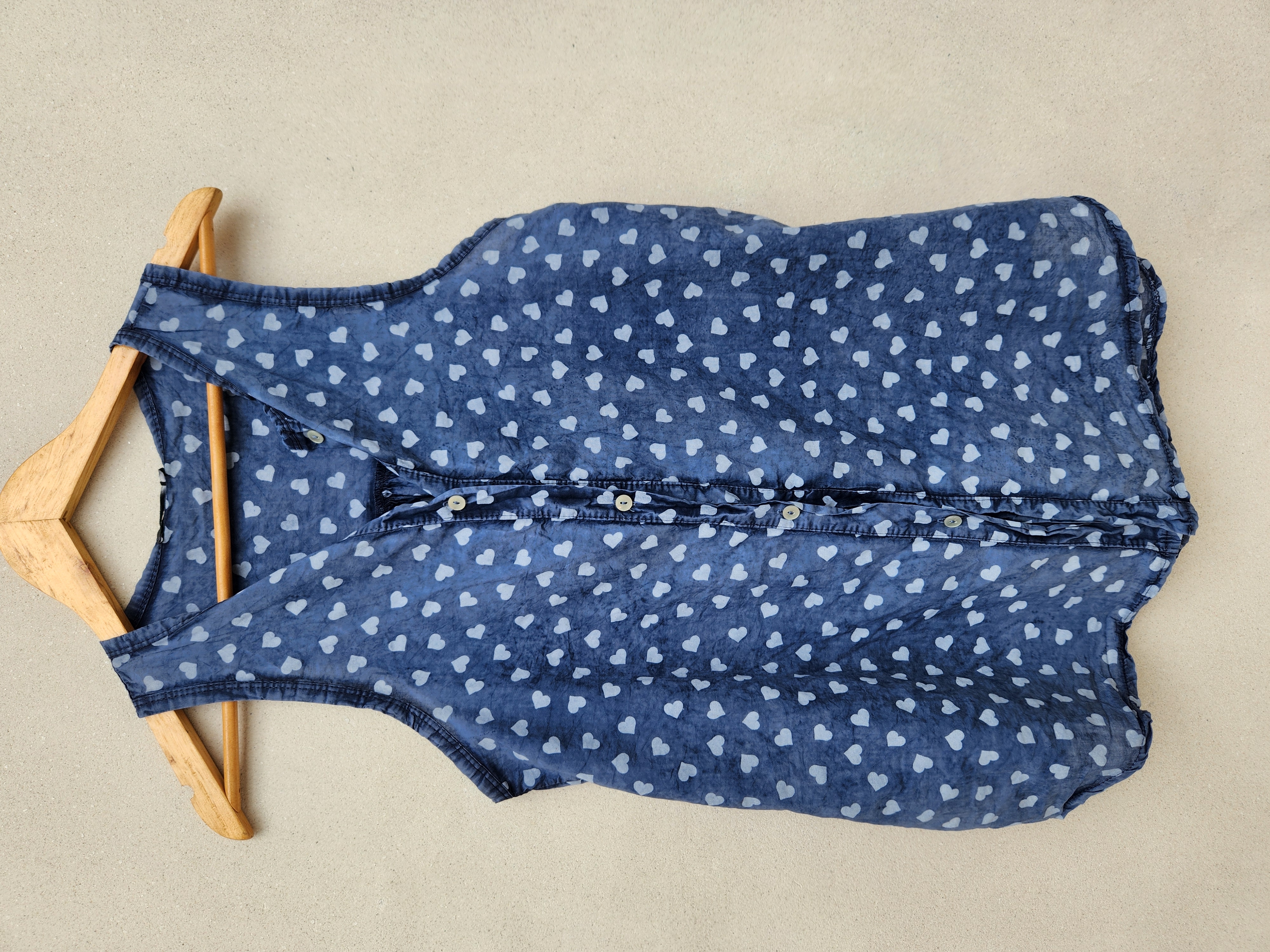 Blusa sin mangas en algodón