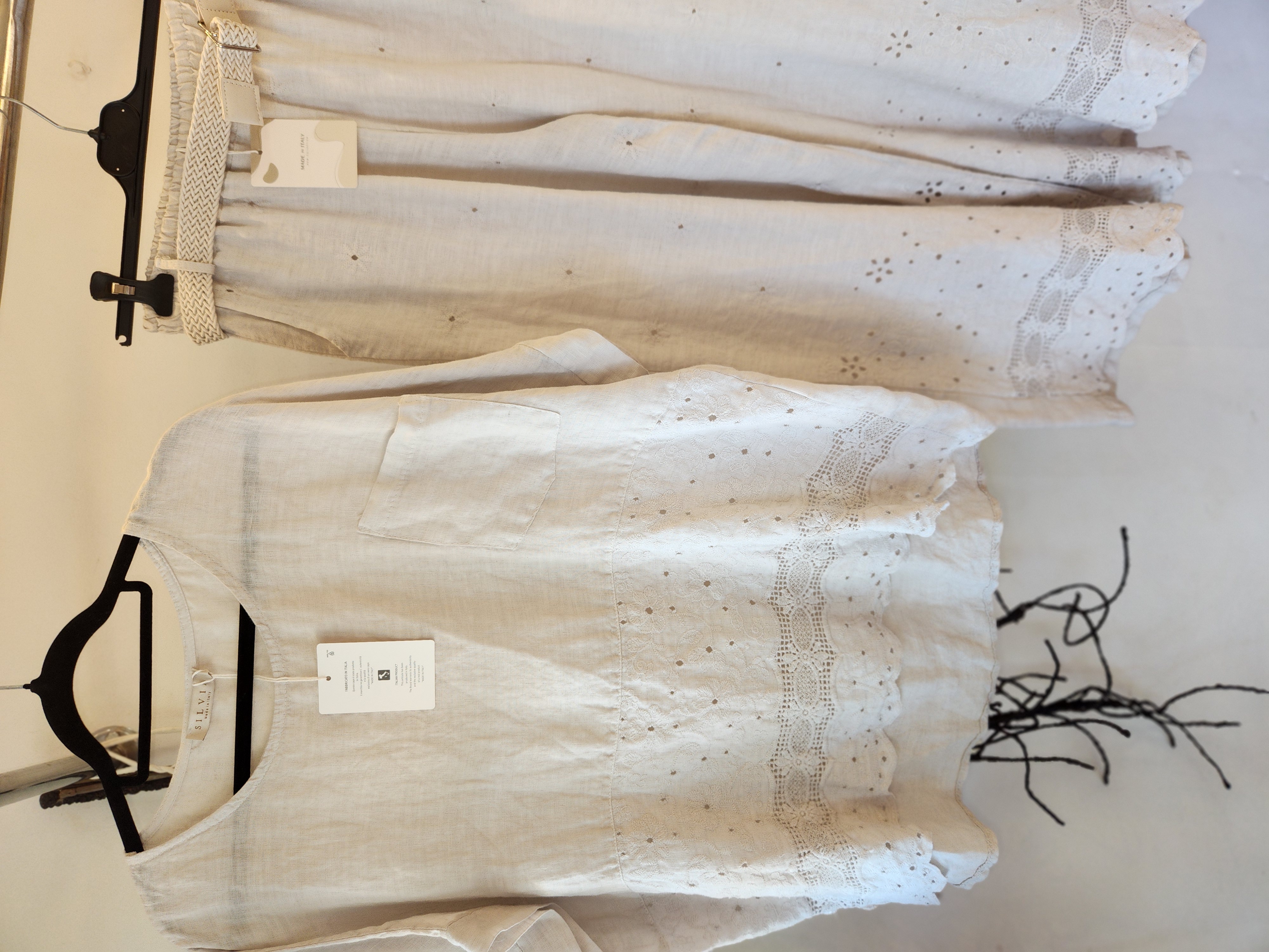 Conjunto de blusa y palazo de lino