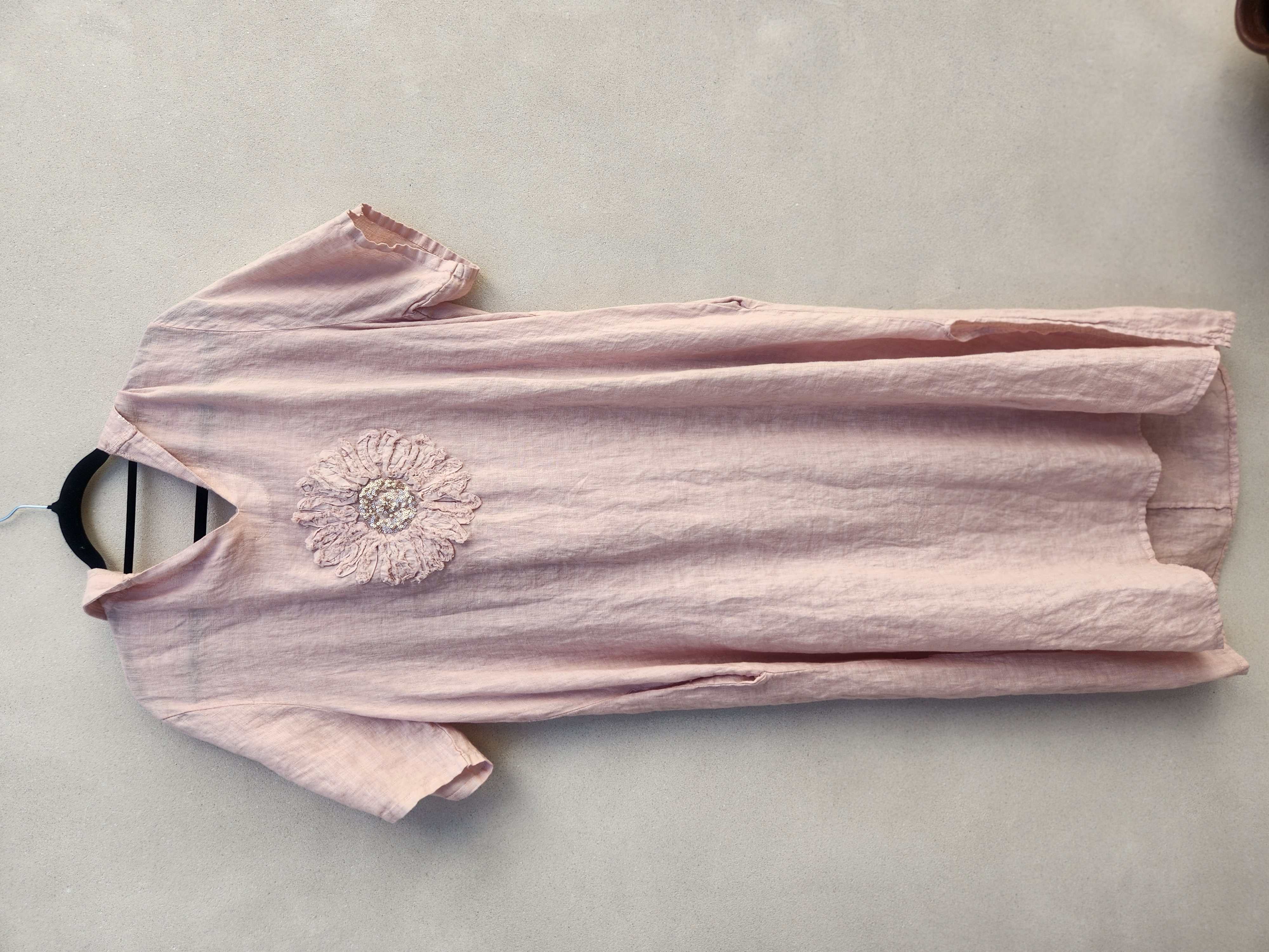 Vestido Lino rosa claro