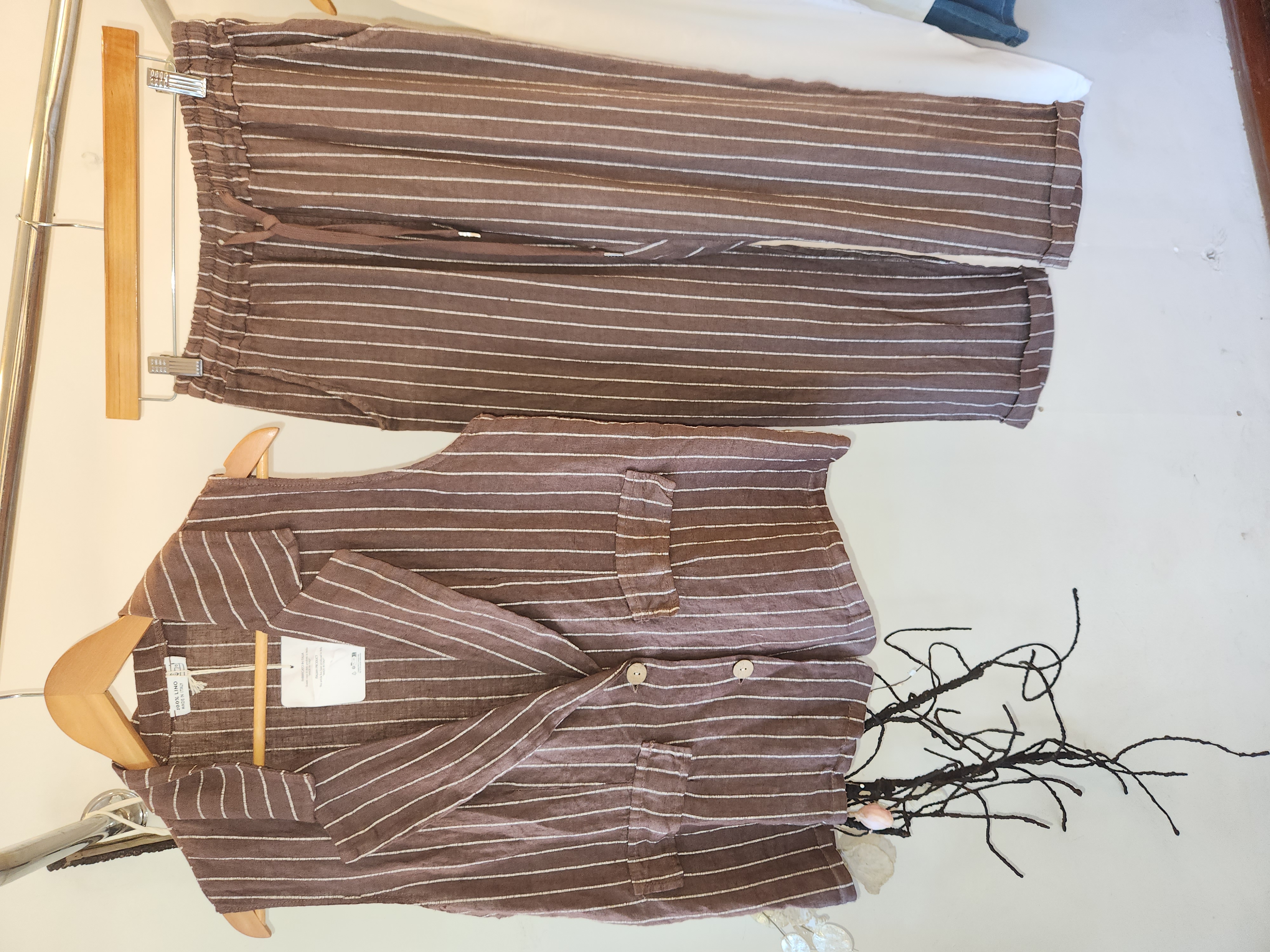 Conjunto de lino a rayas