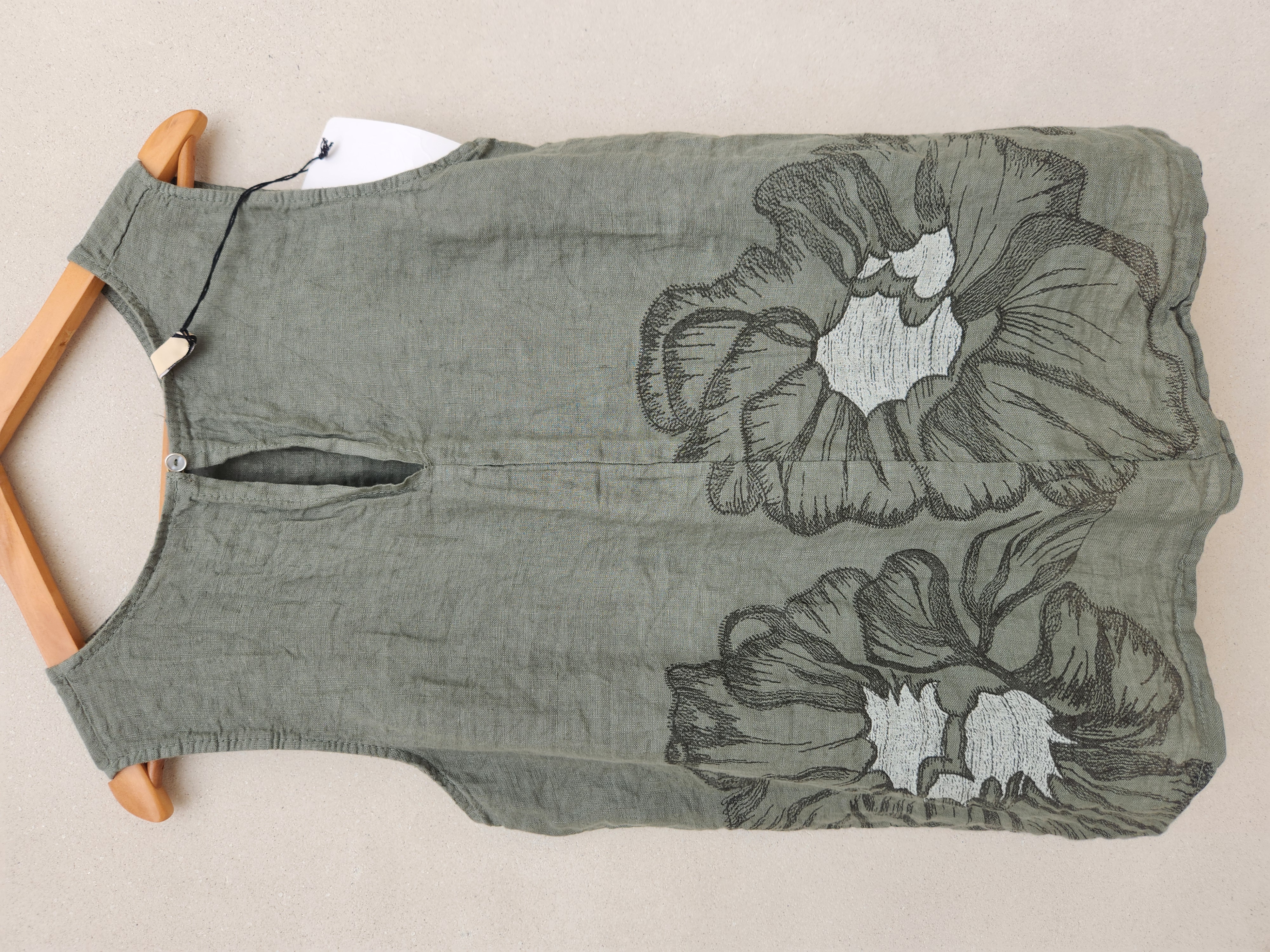 Blusa Lino con flor