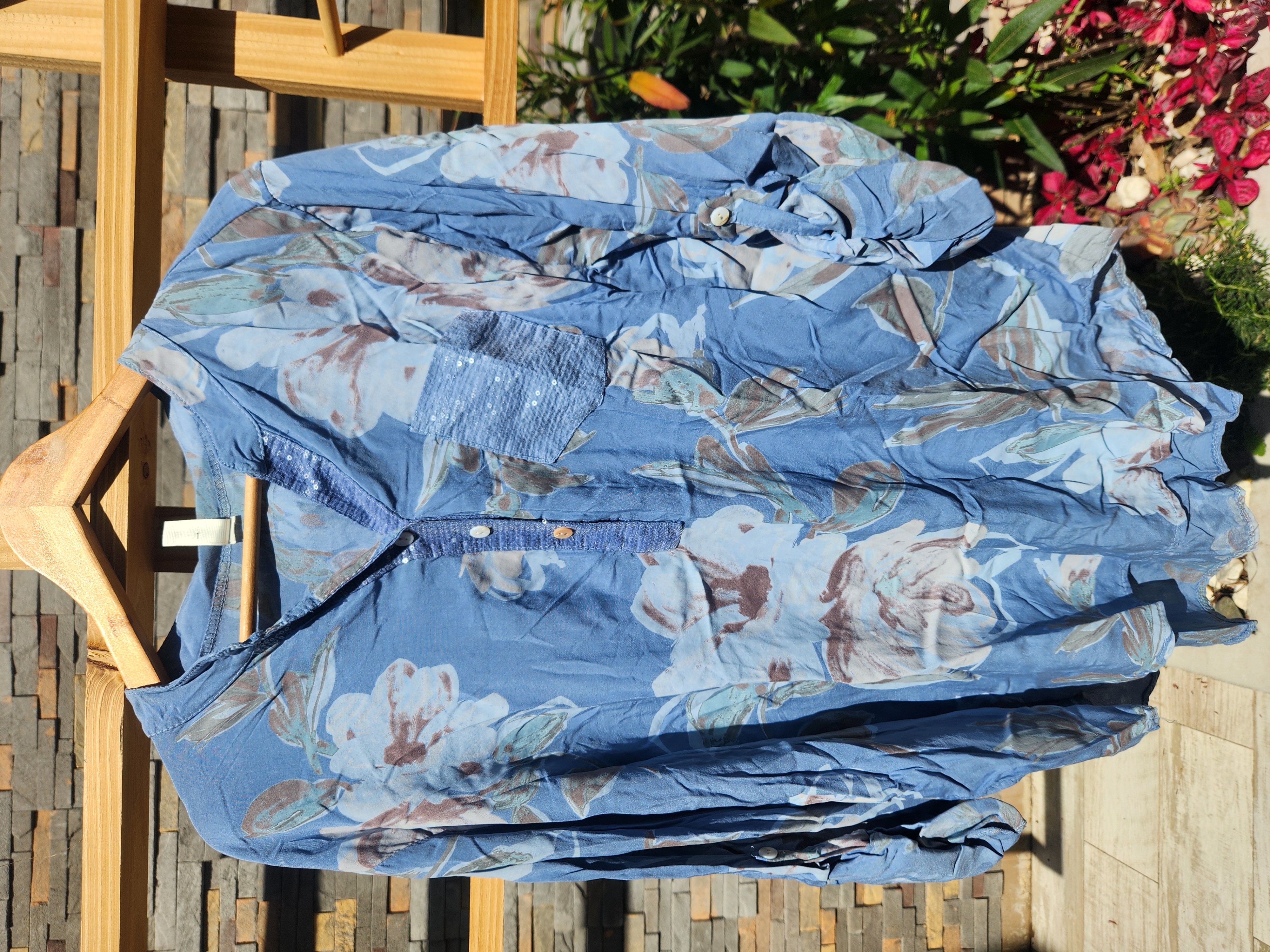 Camisa girasol en azul