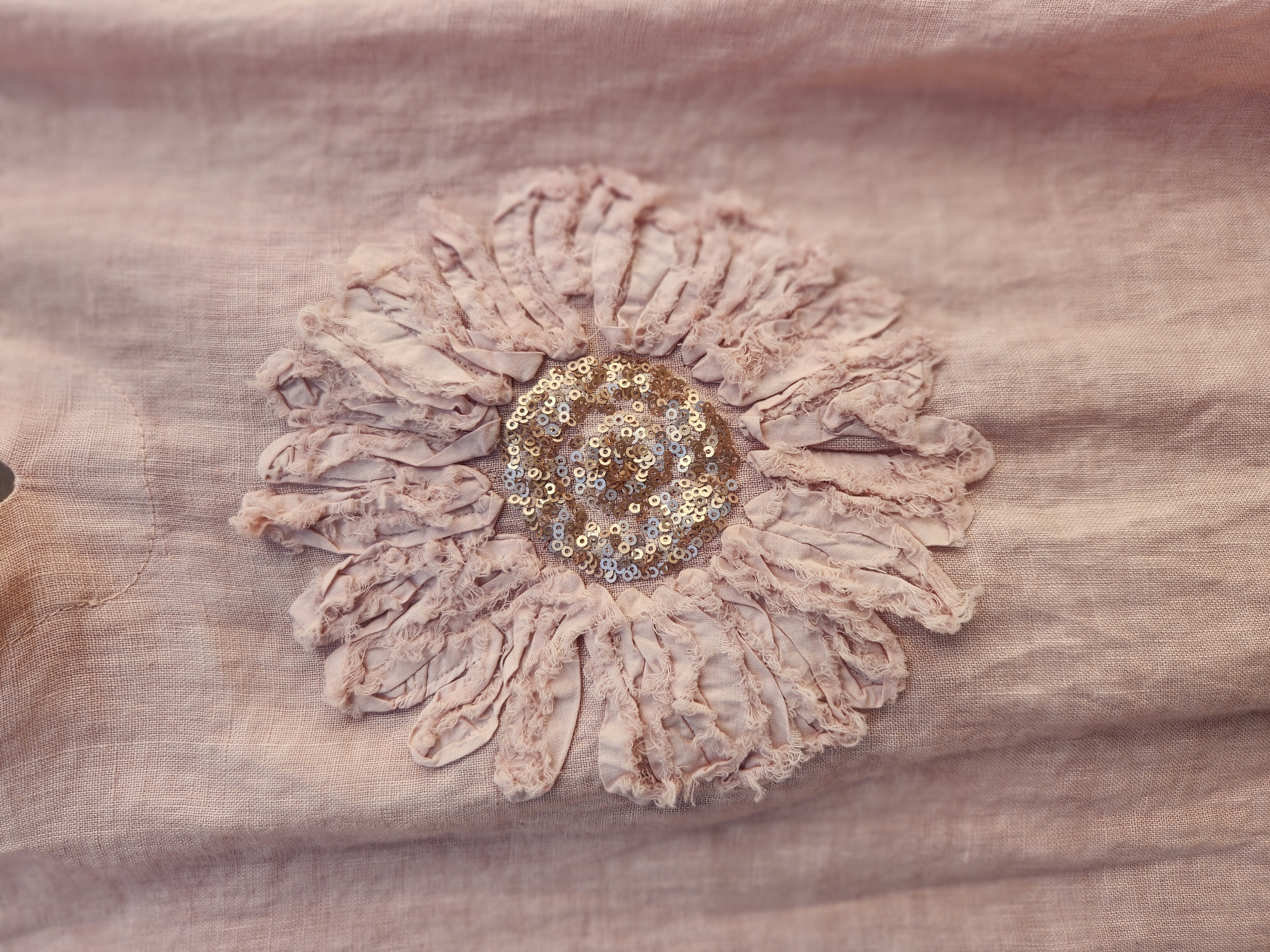 Vestido Lino rosa claro