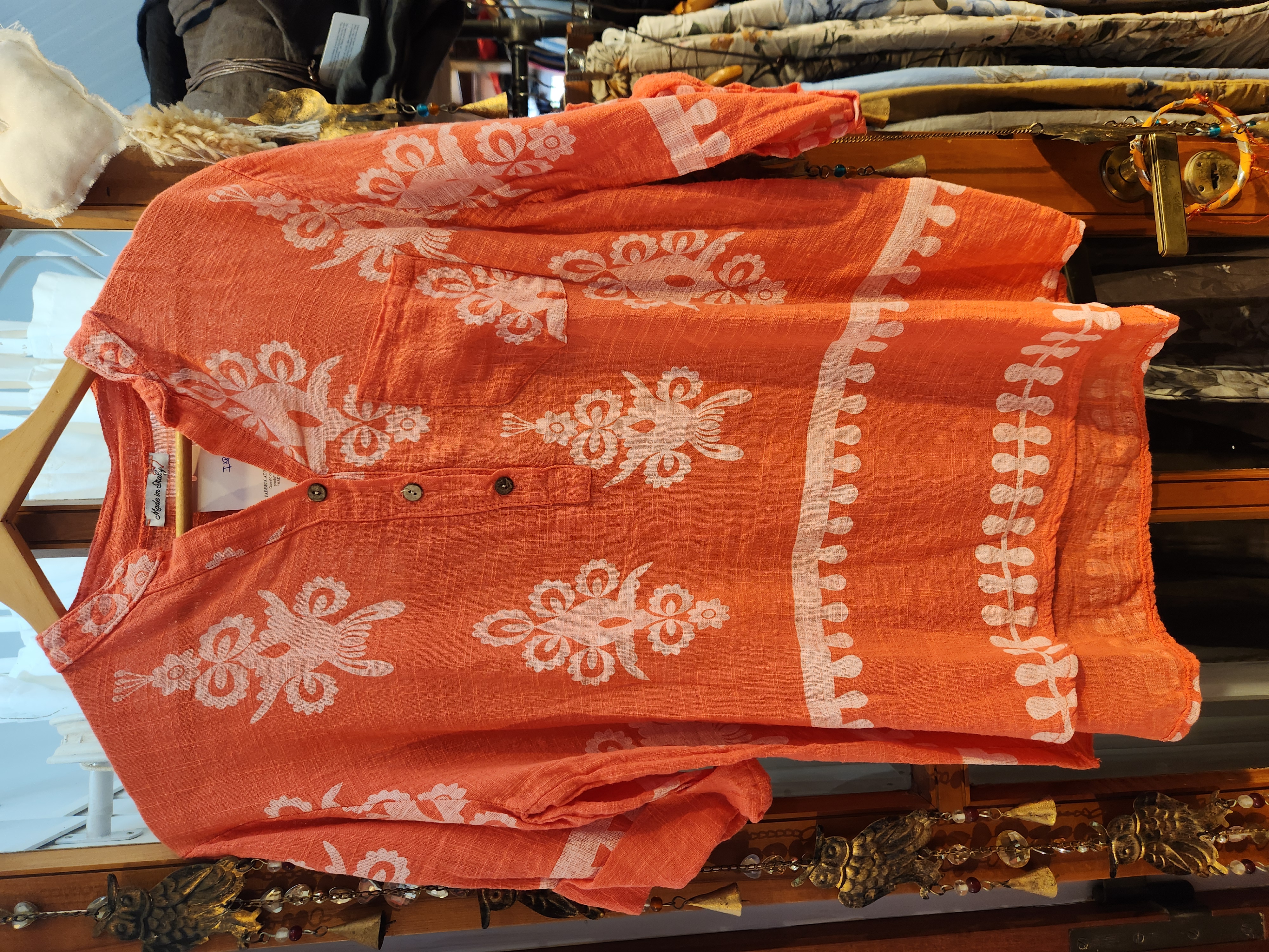 Camisa arabesco naranja fuerte