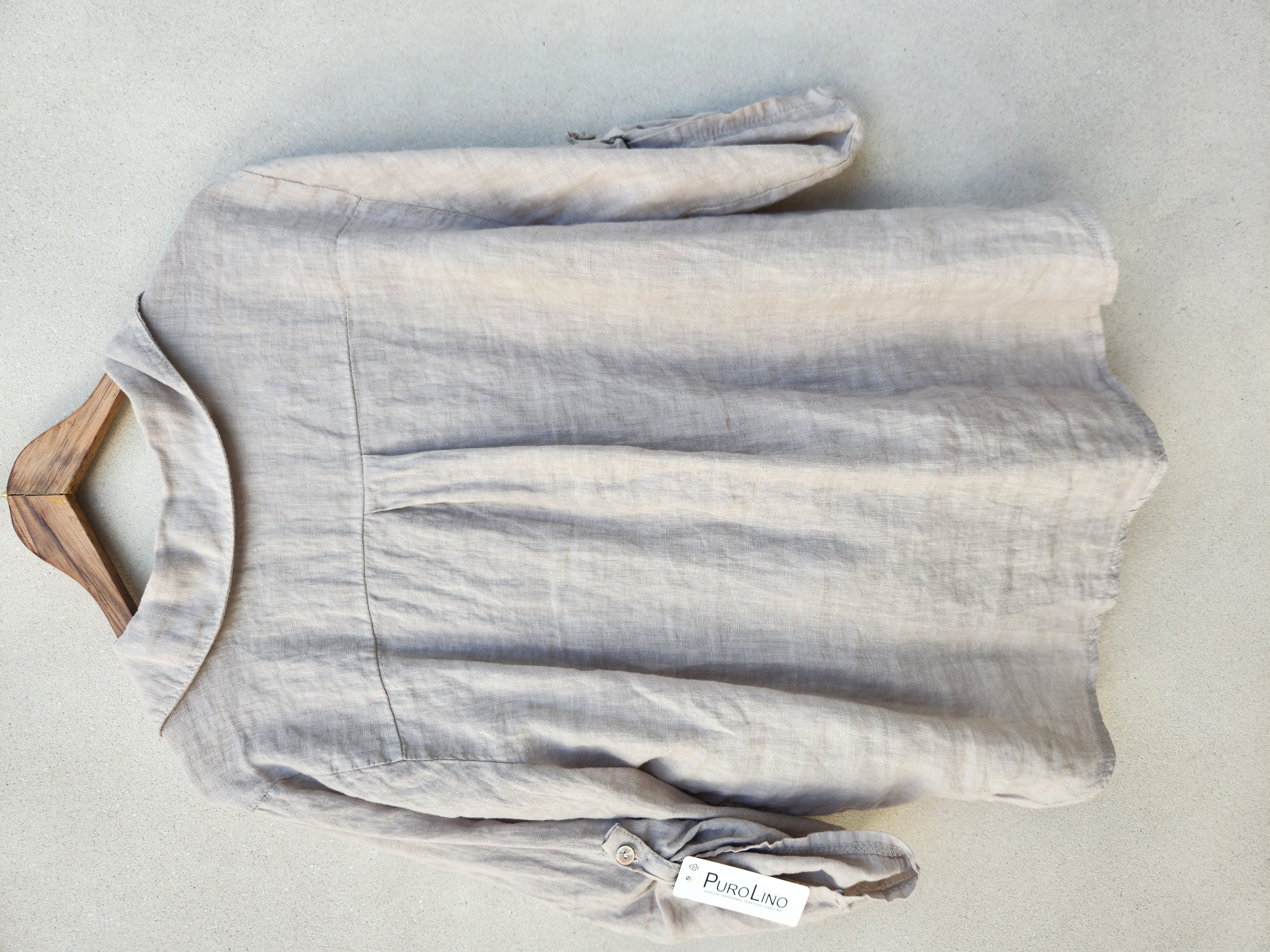 Camisa de lino beige