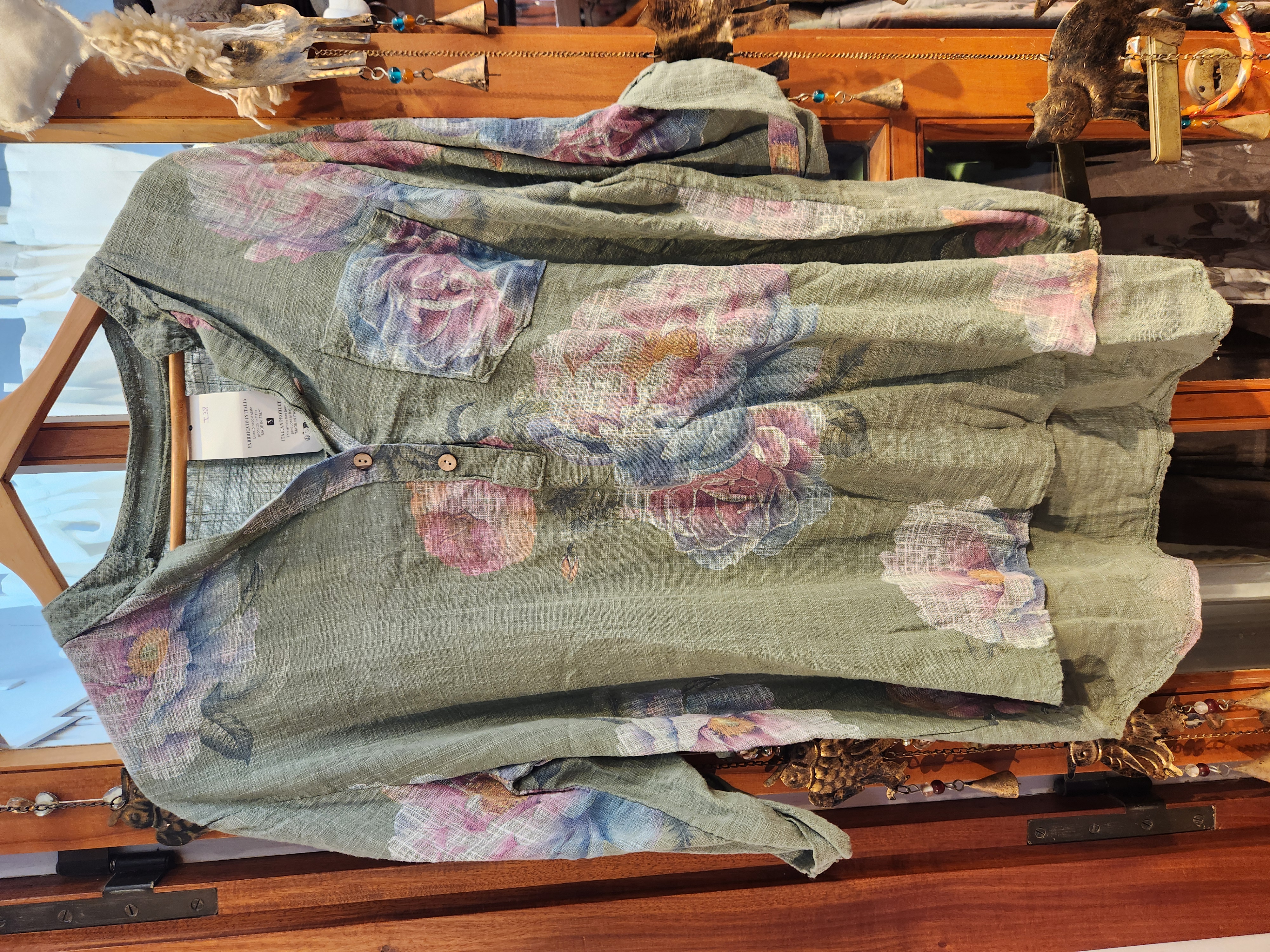 Camisa peonia en verde