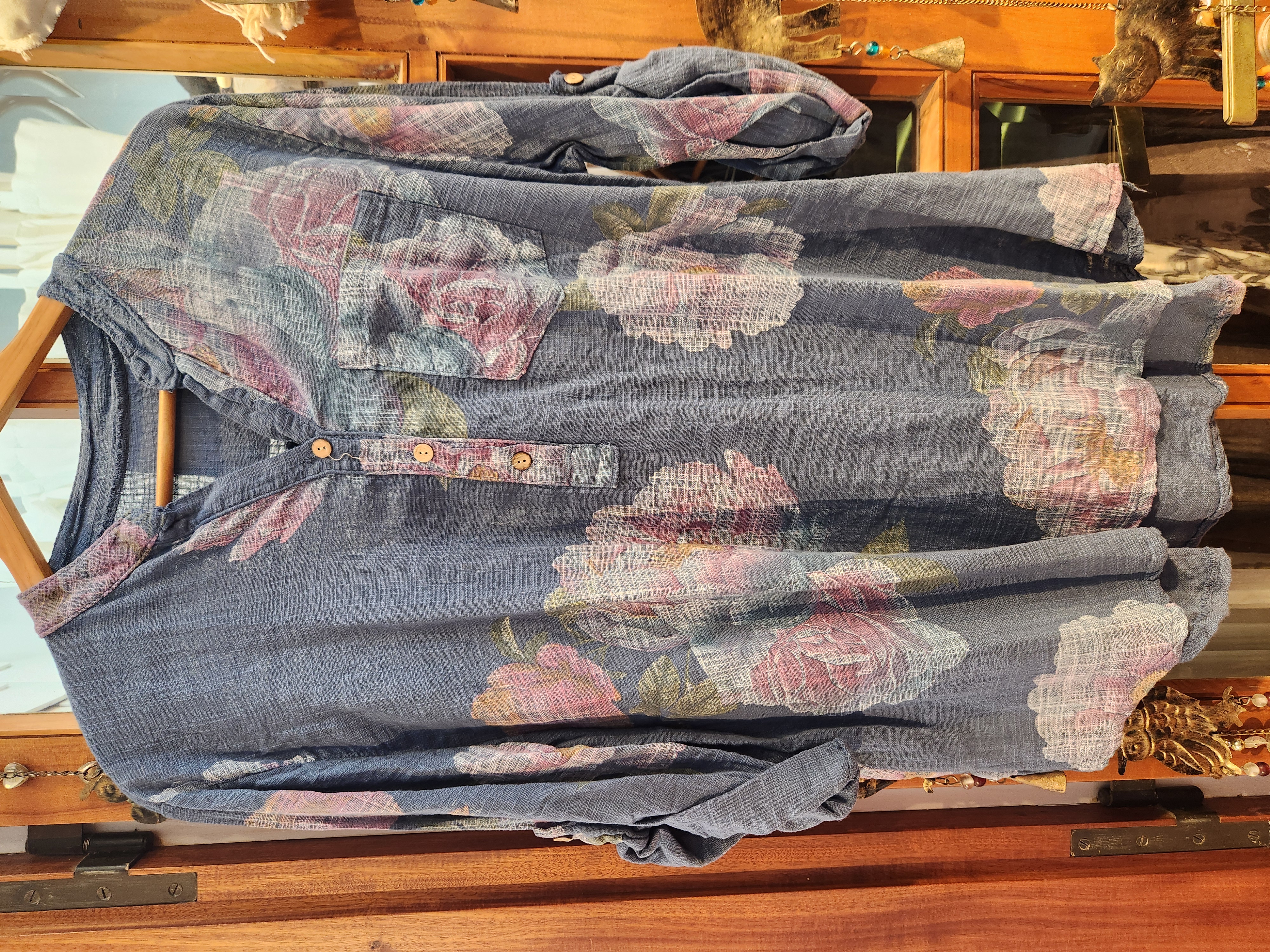 Camisa girasol en azul
