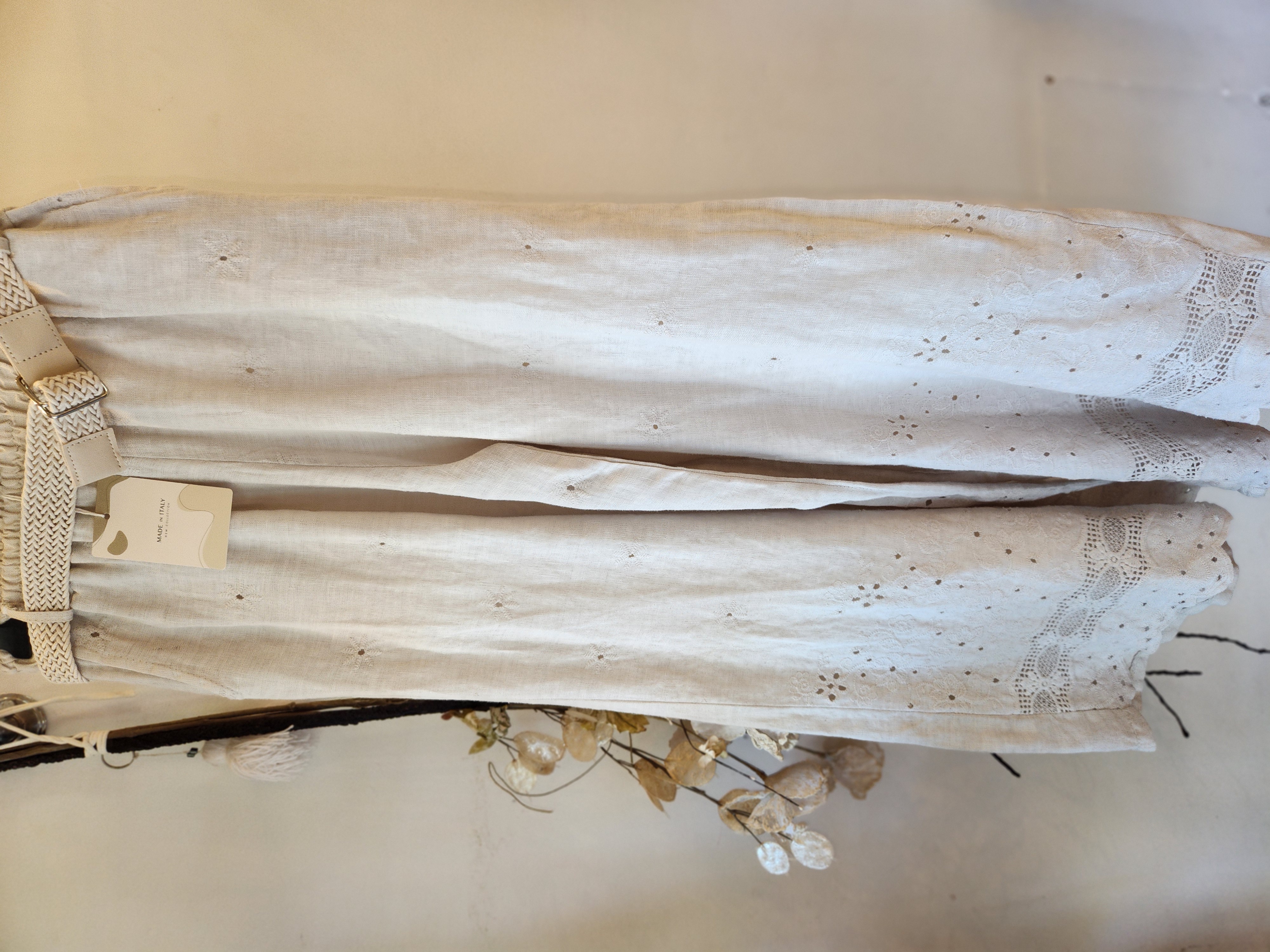 Conjunto de blusa y palazo de lino