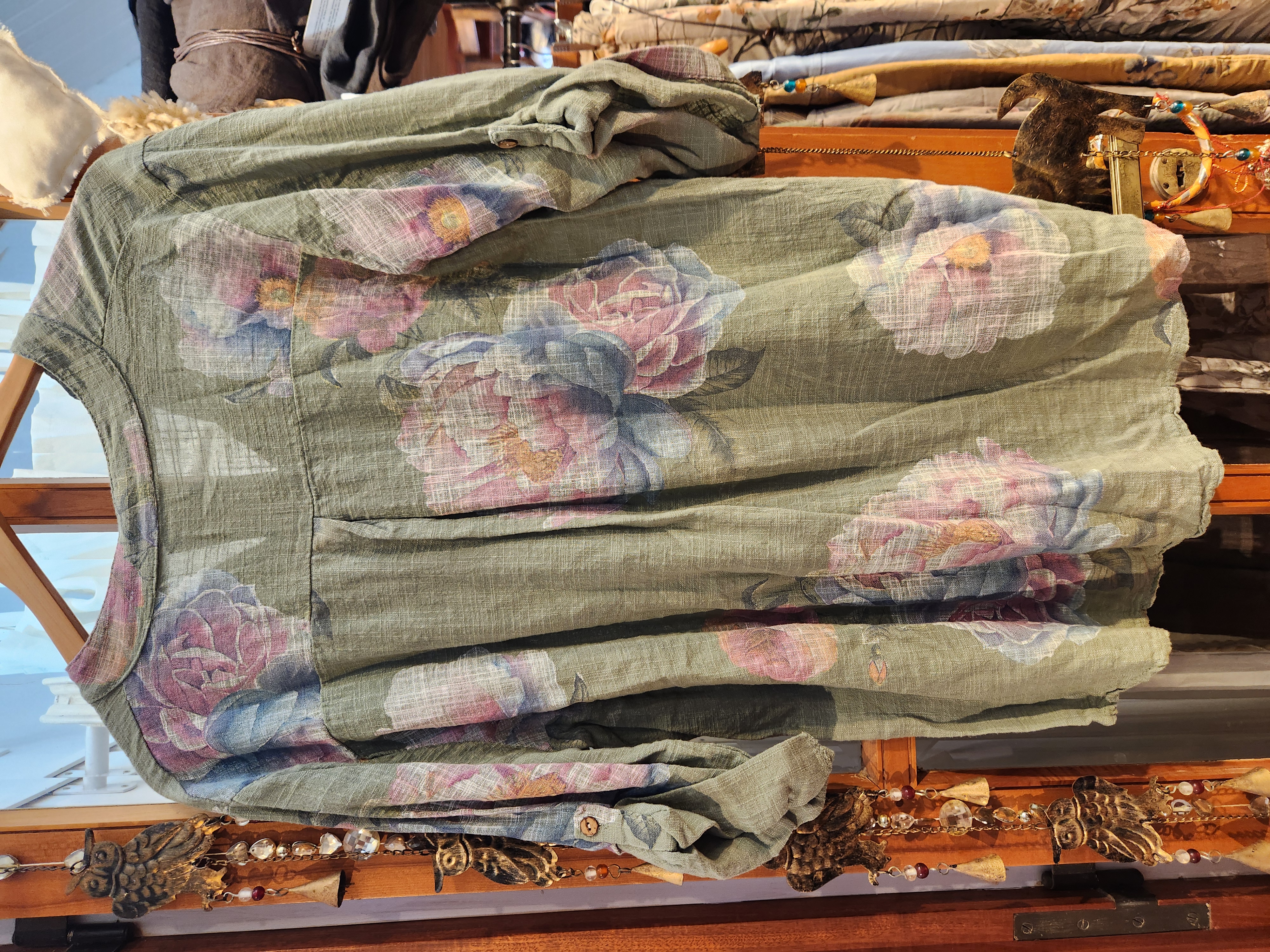 Camisa peonia en verde