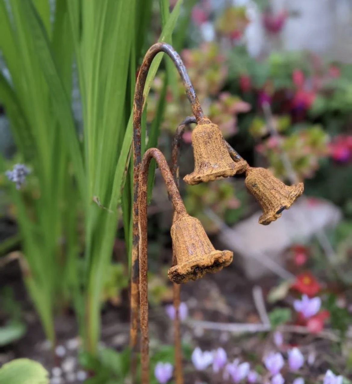 Rusty Metal Bluebells Garden Pair