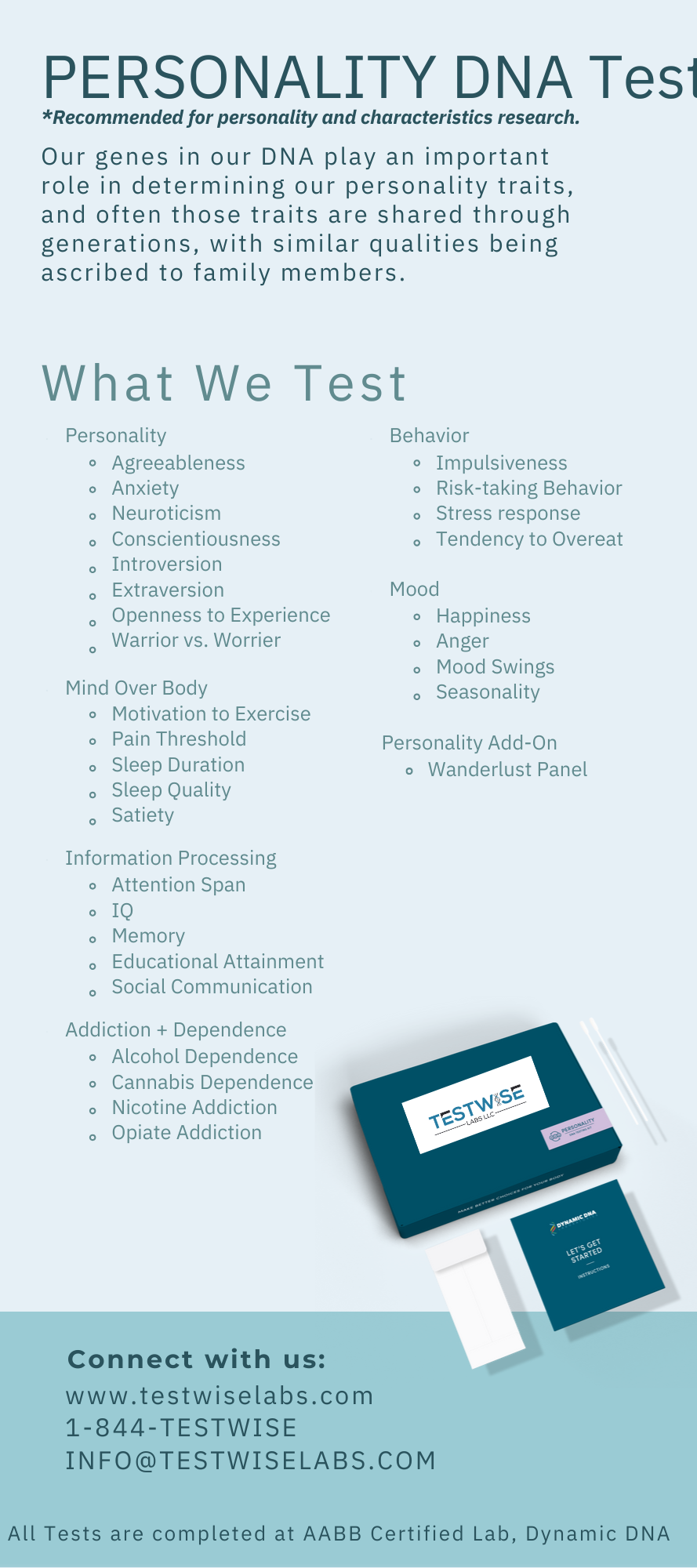 PERSONALITY DNA Test Kit