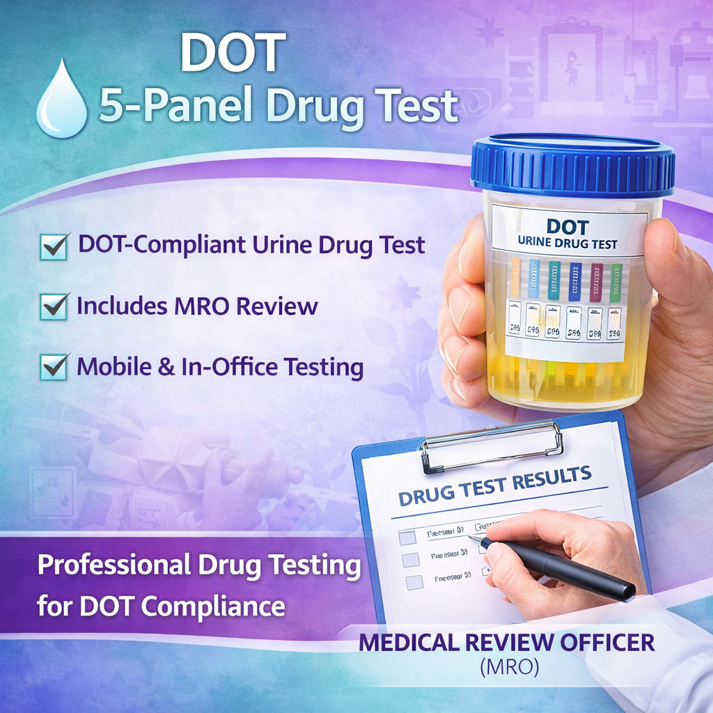 DOT 5 Panel  Drug Test (Includes MRO Review)