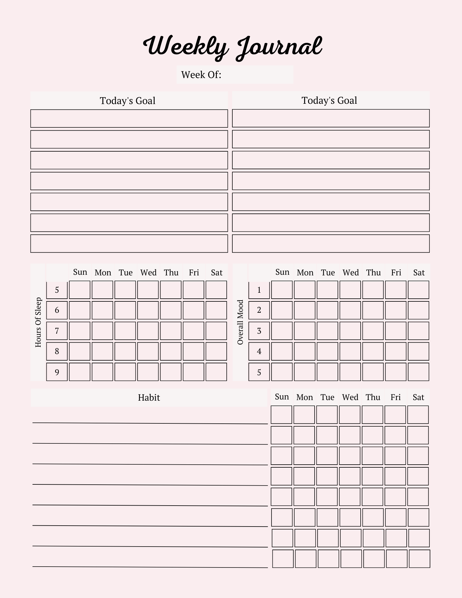 Self Care Planner