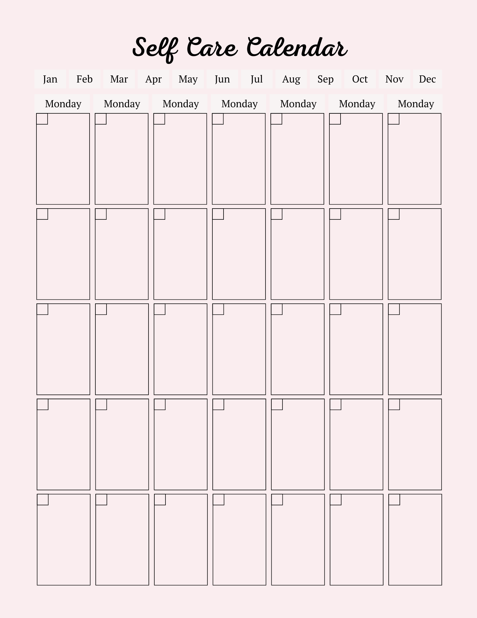 Self Care Planner