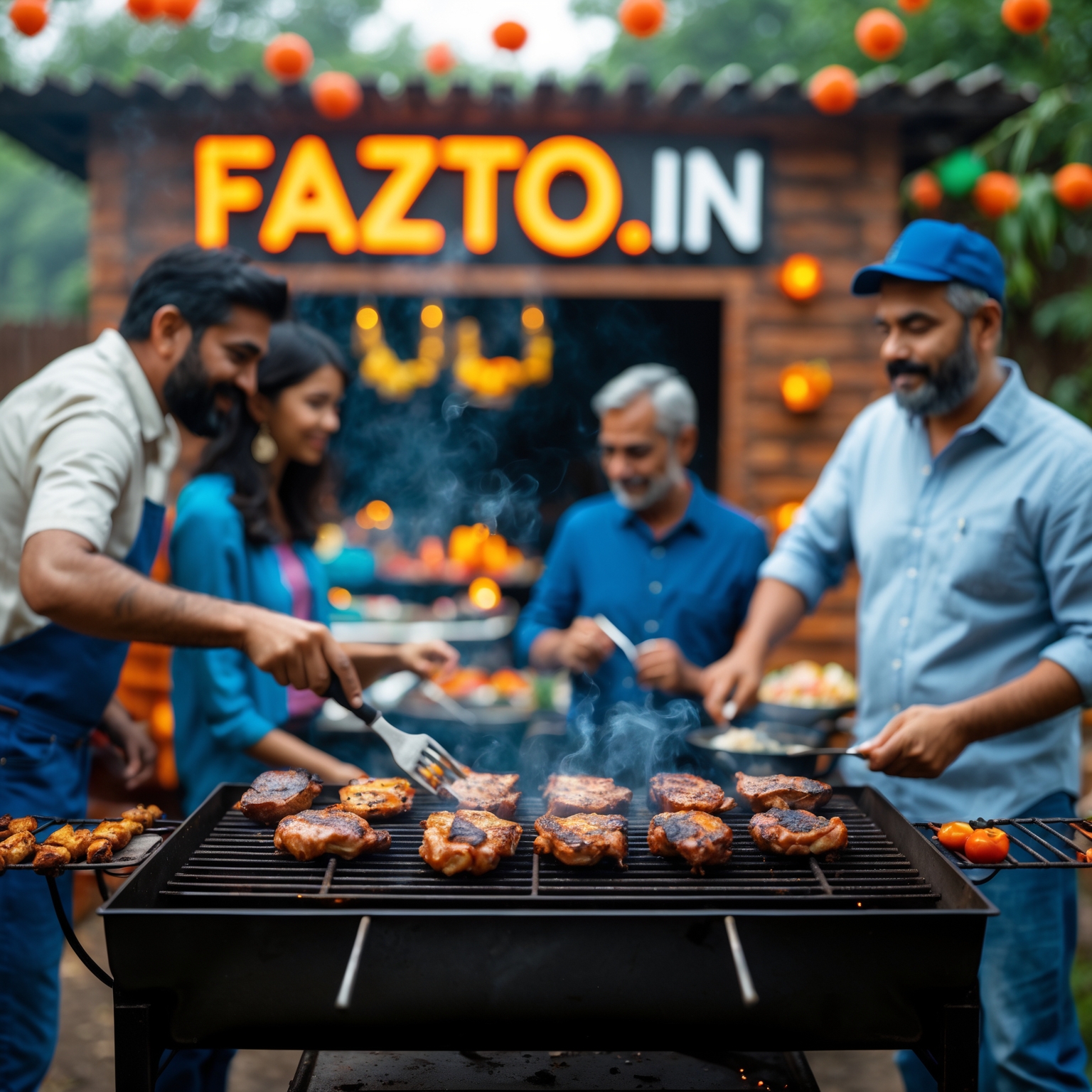 Portable Folding BBQ Grill 16" X 8". with 6 BBQ sticks