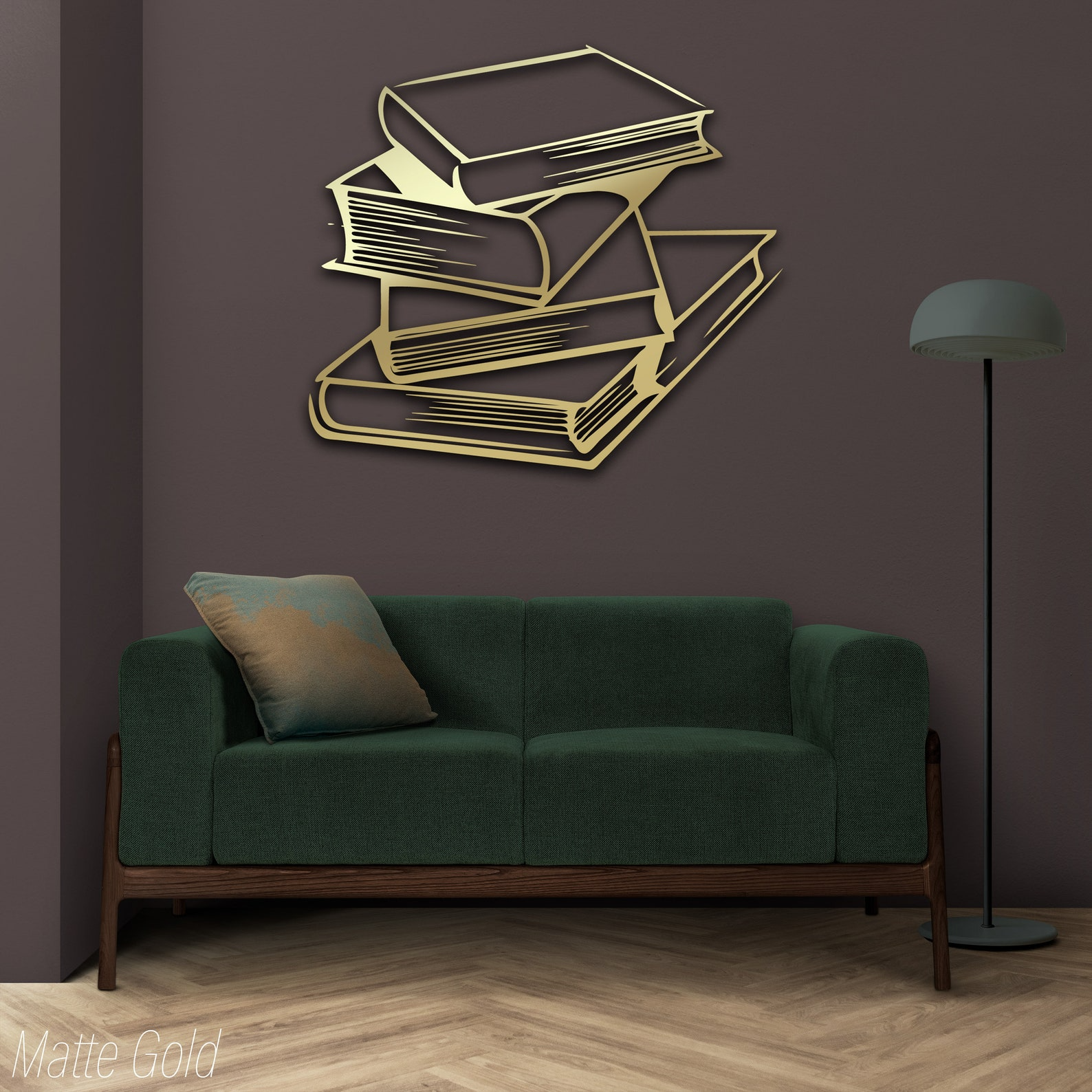 Stacked Books Metal Wall Art