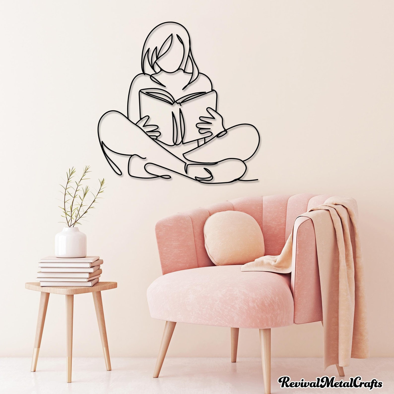 Metal Wall Art - Reading Girl