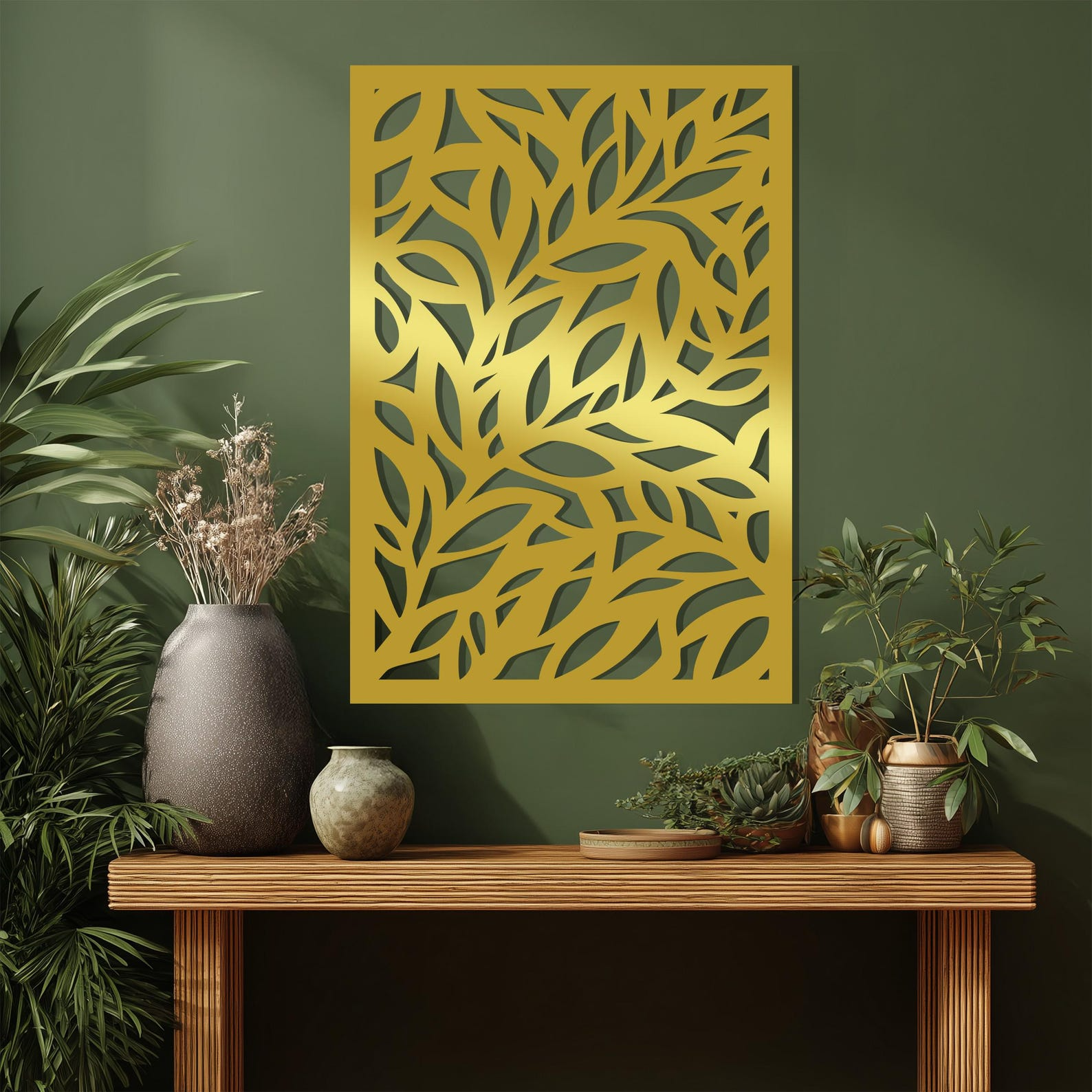 Metal Leaf Wall Art Panel