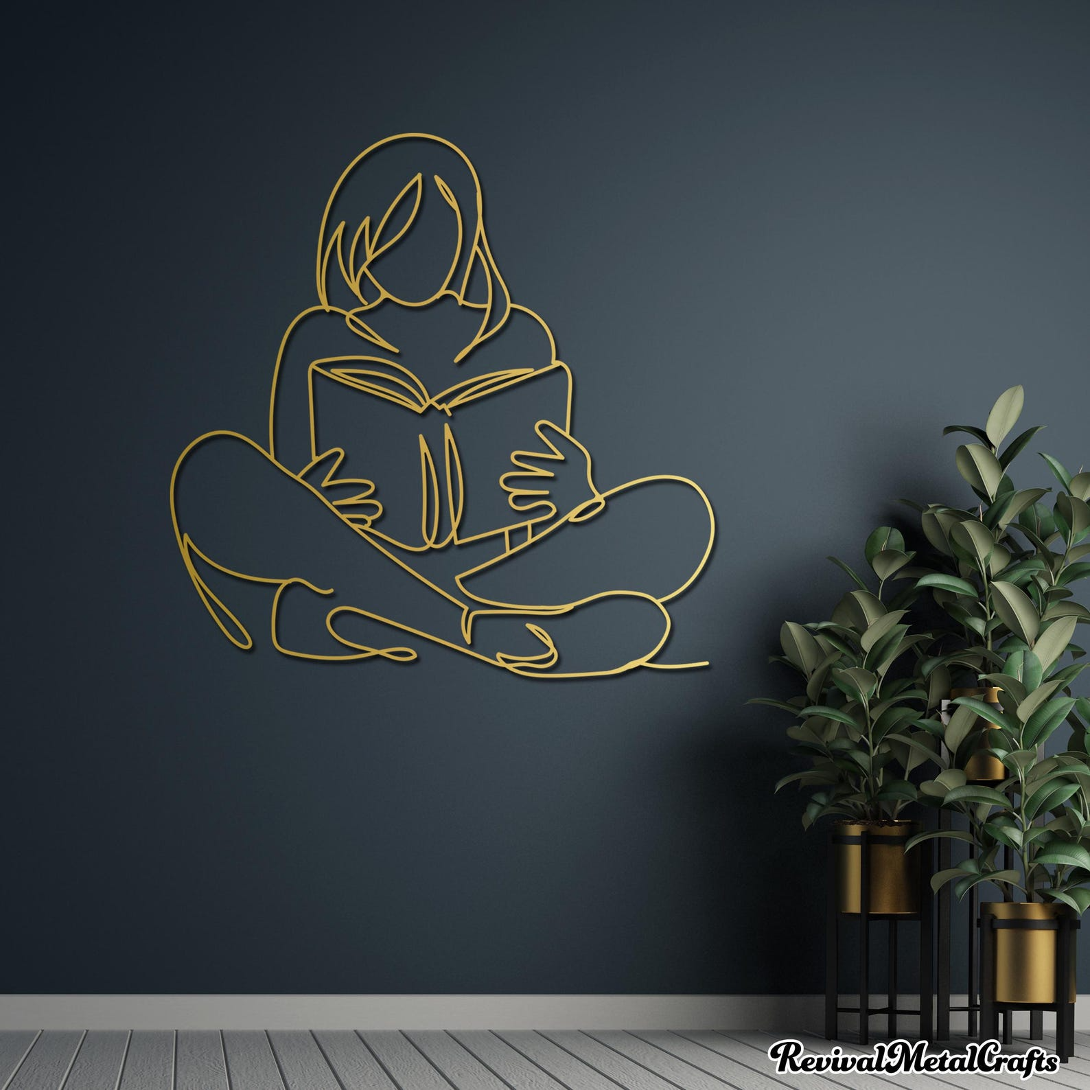 Metal Wall Art - Reading Girl