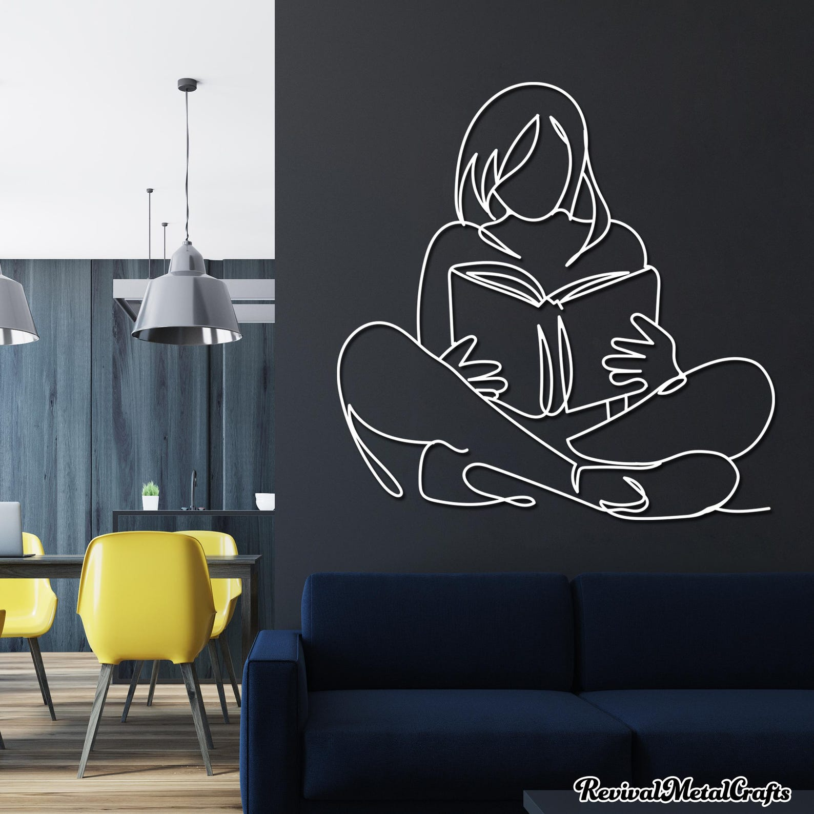 Metal Wall Art - Reading Girl