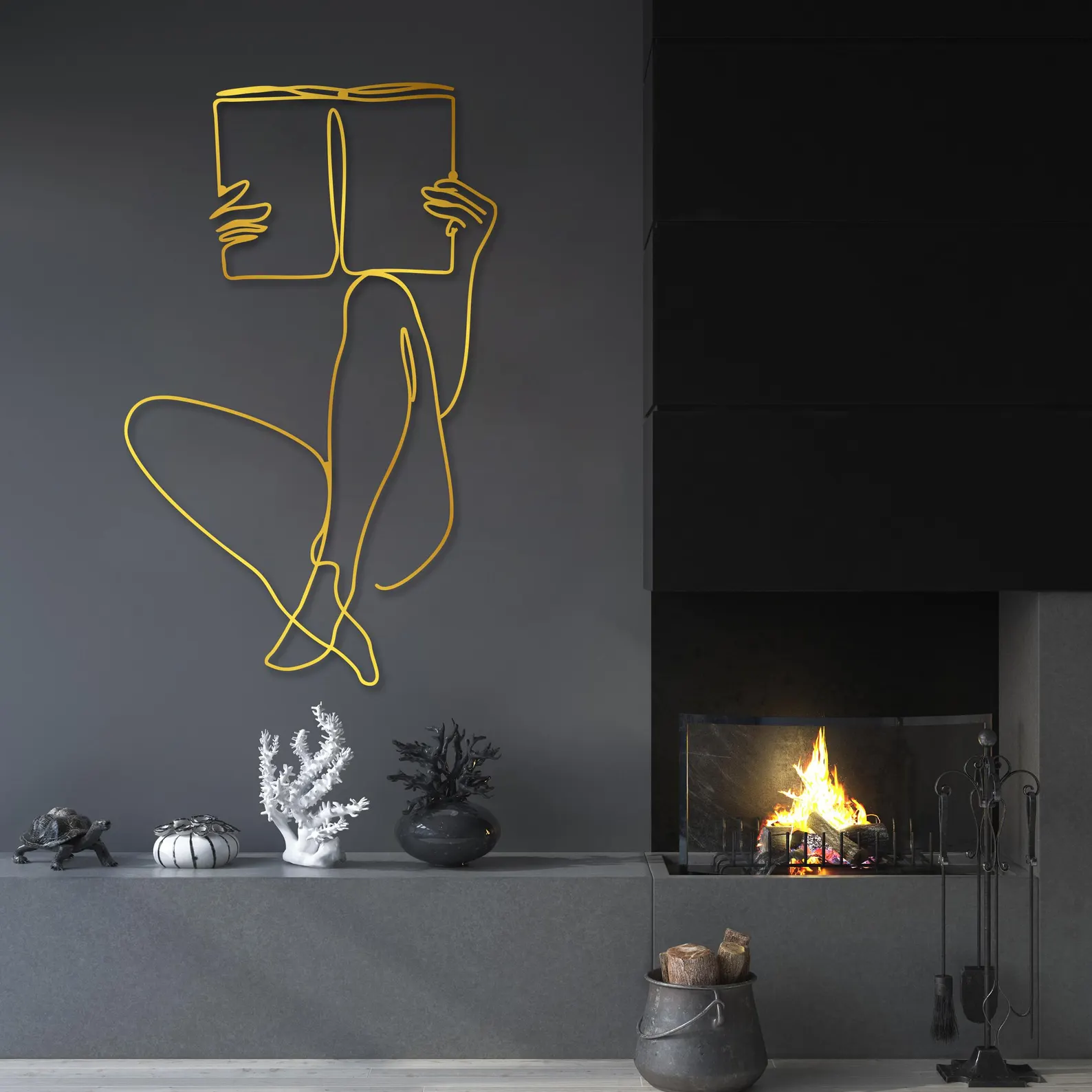 Wire Art Wall Sculpture - Reader