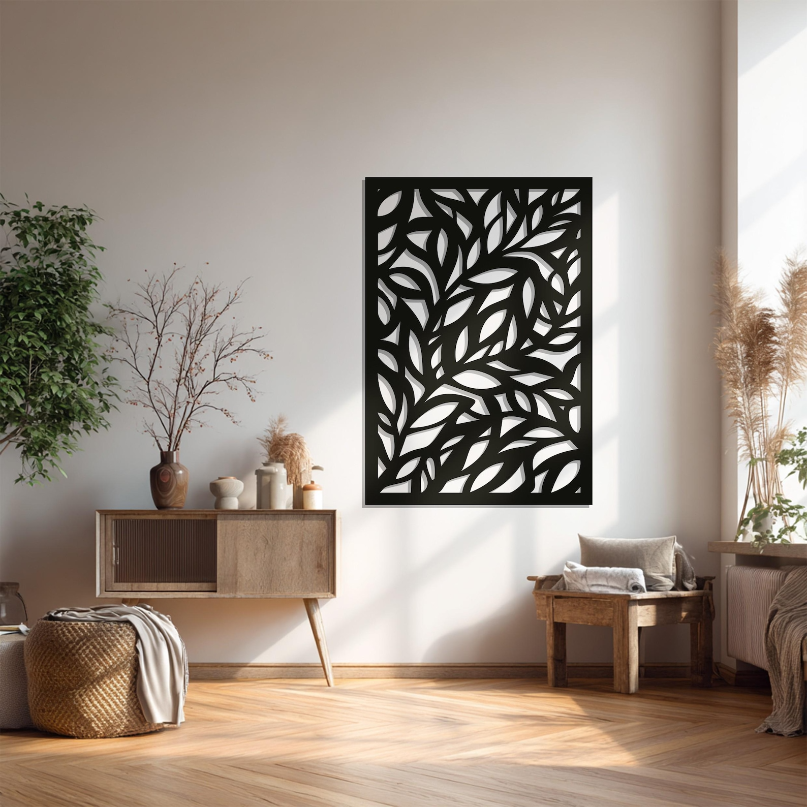 Metal Leaf Wall Art Panel