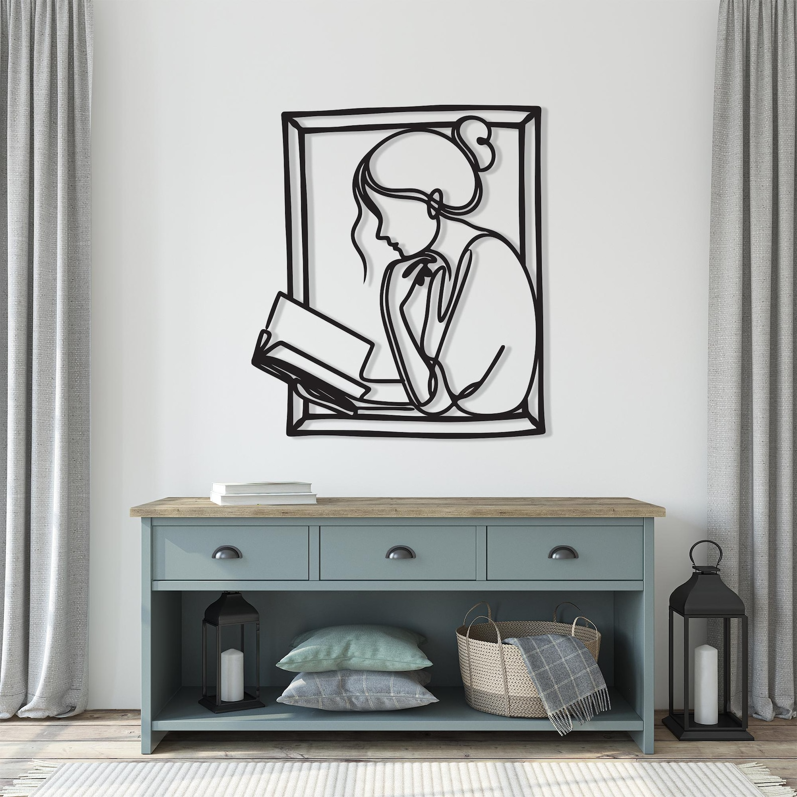 Line Art Metal Wall Decor