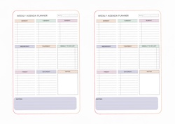 Weekly Agenda Planner (Split A4)