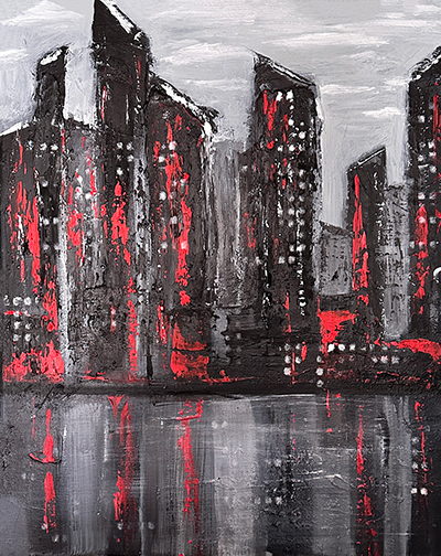 Contemporary Abstract Cityscape Painting