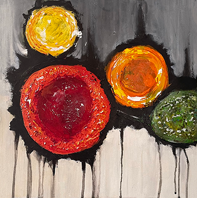 Mixed Media Abstract Acrylic Painting 