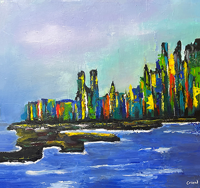 Abstract Cityscape Painting