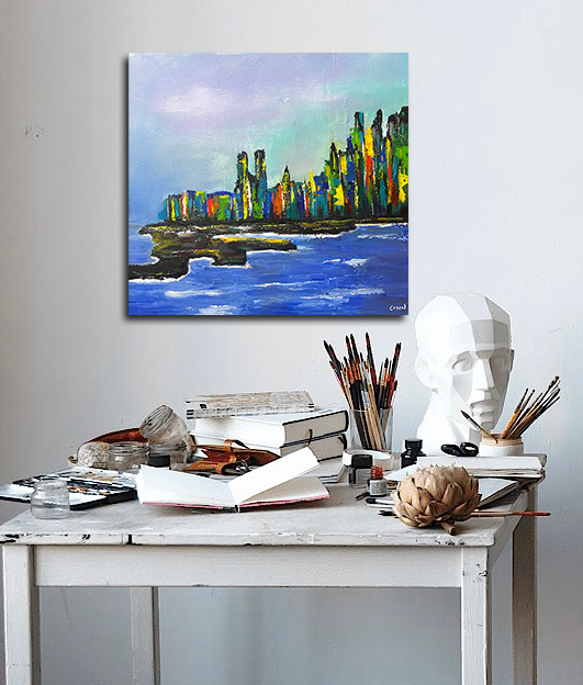 Abstract Cityscape Painting