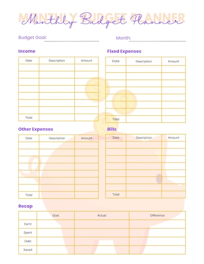 Monthly Budget Planner