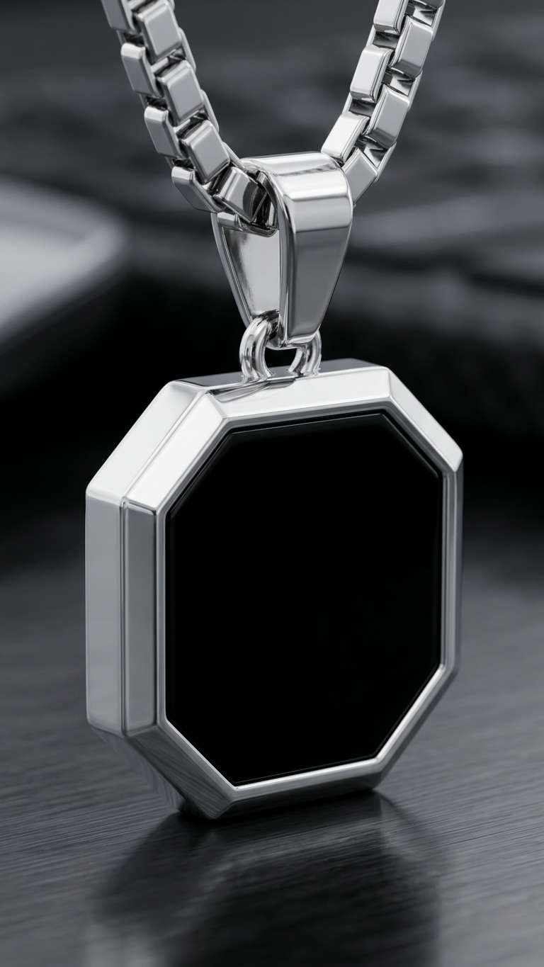 Black Octagon Pendant