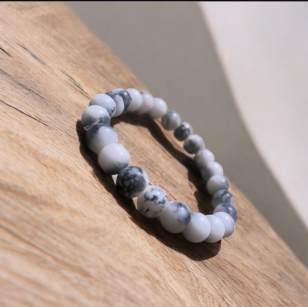 Marbled Stone Bead Bracelet