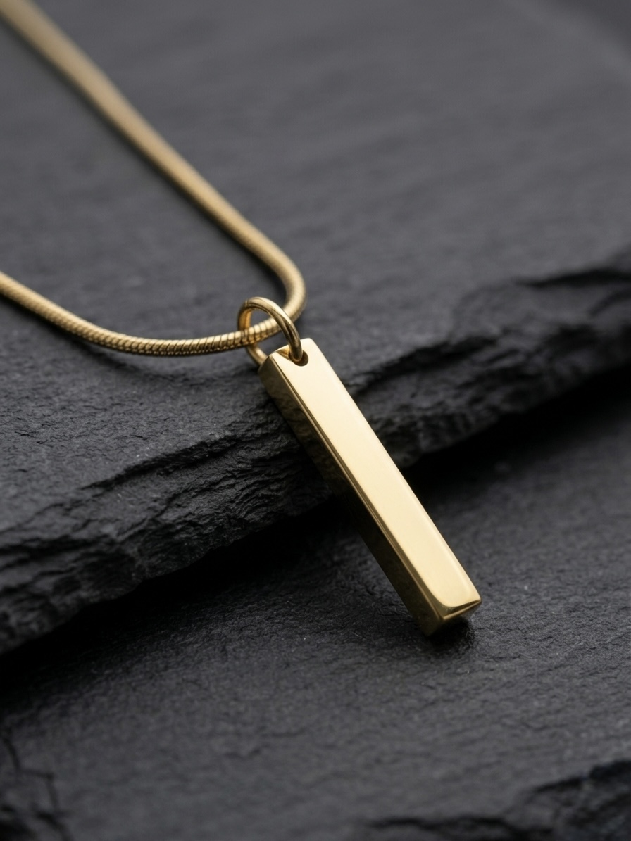 Vertical Gold Bar Pendant