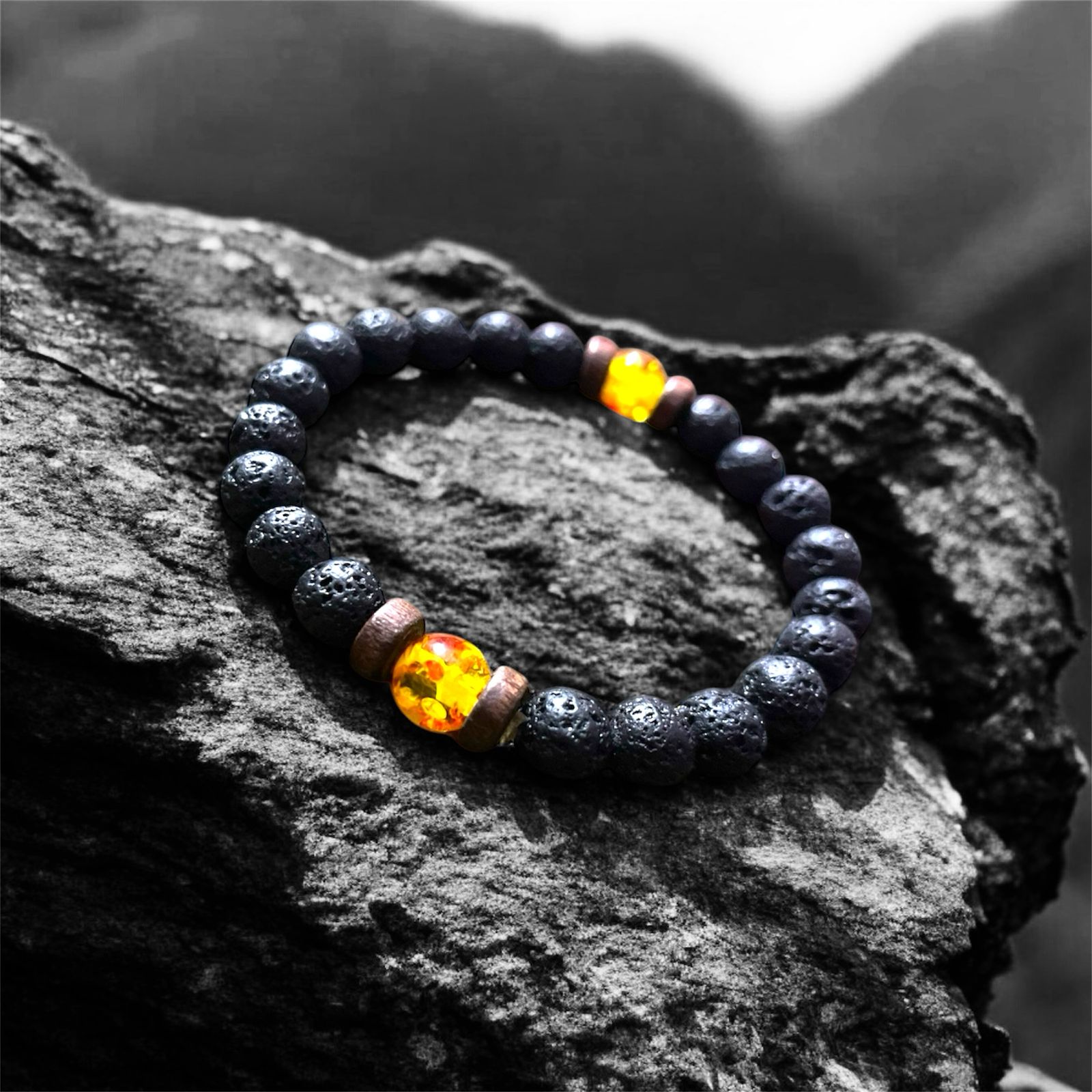 Red Tiger Eye Lava Beads 