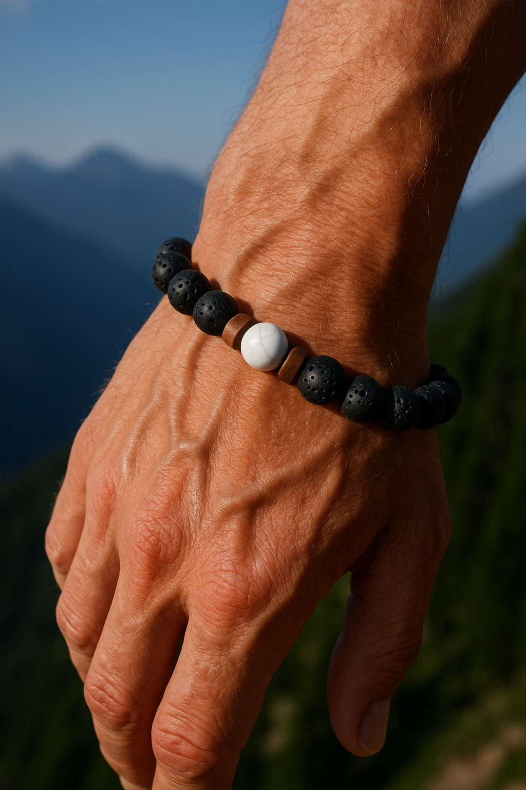 White Marble Lava Stone Beads