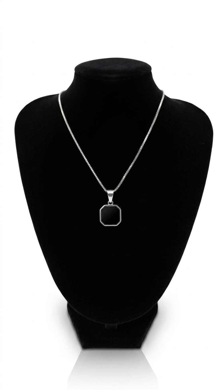 Black Octagon Pendant