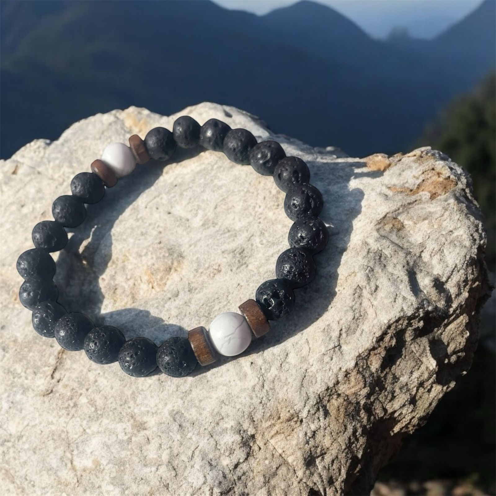 White Marble Lava Stone Beads