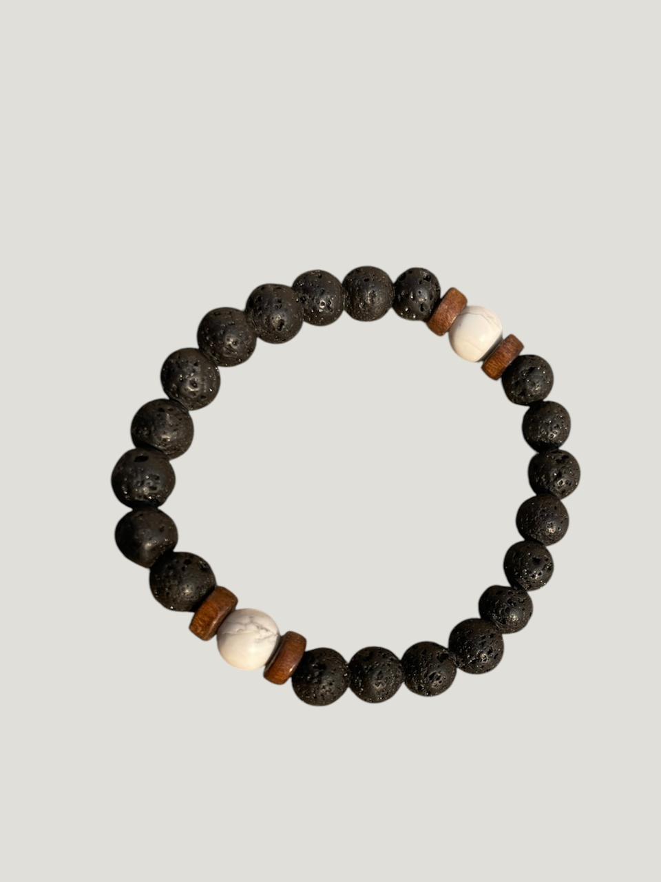 White Marble Lava Stone Beads