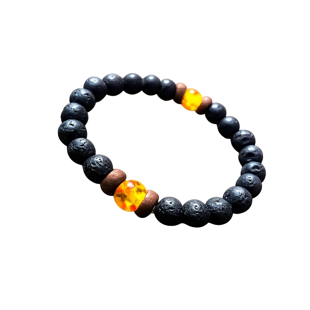 Red Tiger Eye Lava Beads