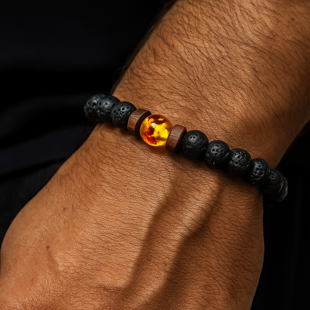 Red Tiger Eye Lava Beads 