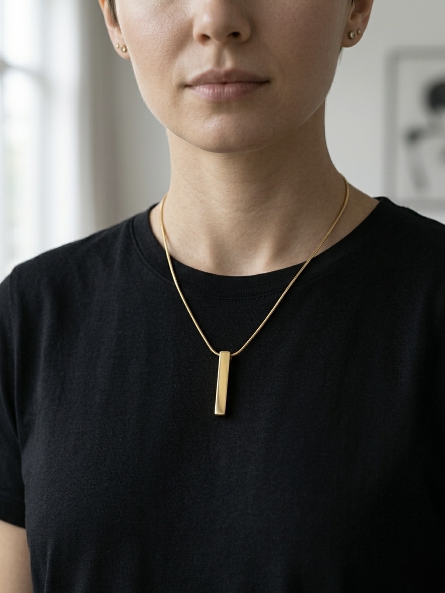 Vertical Gold Bar Pendant