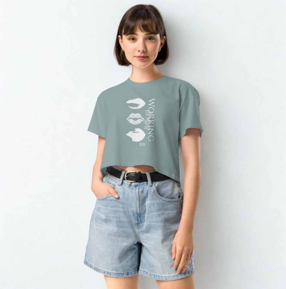 Believe By Battle "Working On Myself" Women’s cropped tee