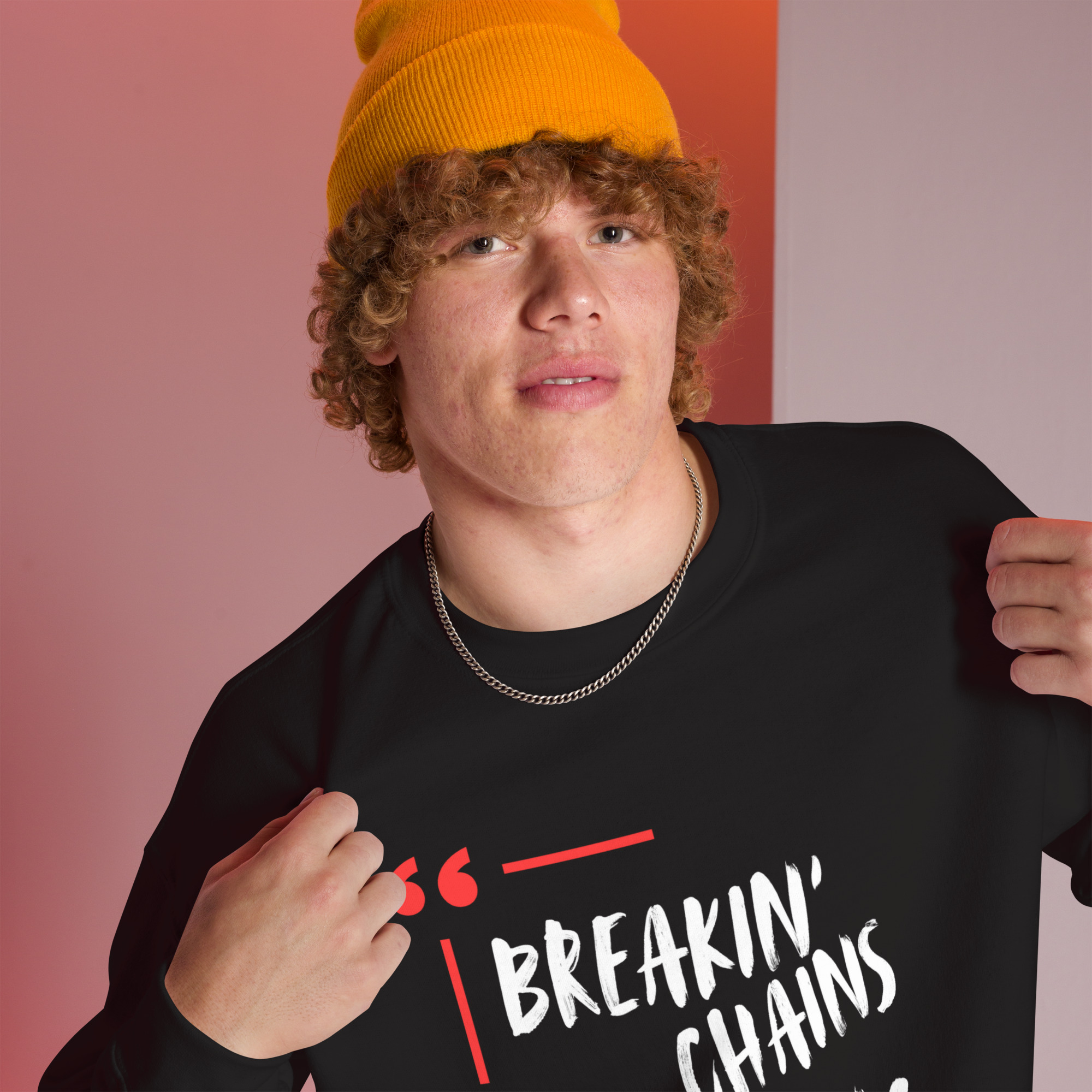 (Red) Believe By Battle "Breakin' Chains, Creating Legacy" Long Sleeve Sweat Shirt 
