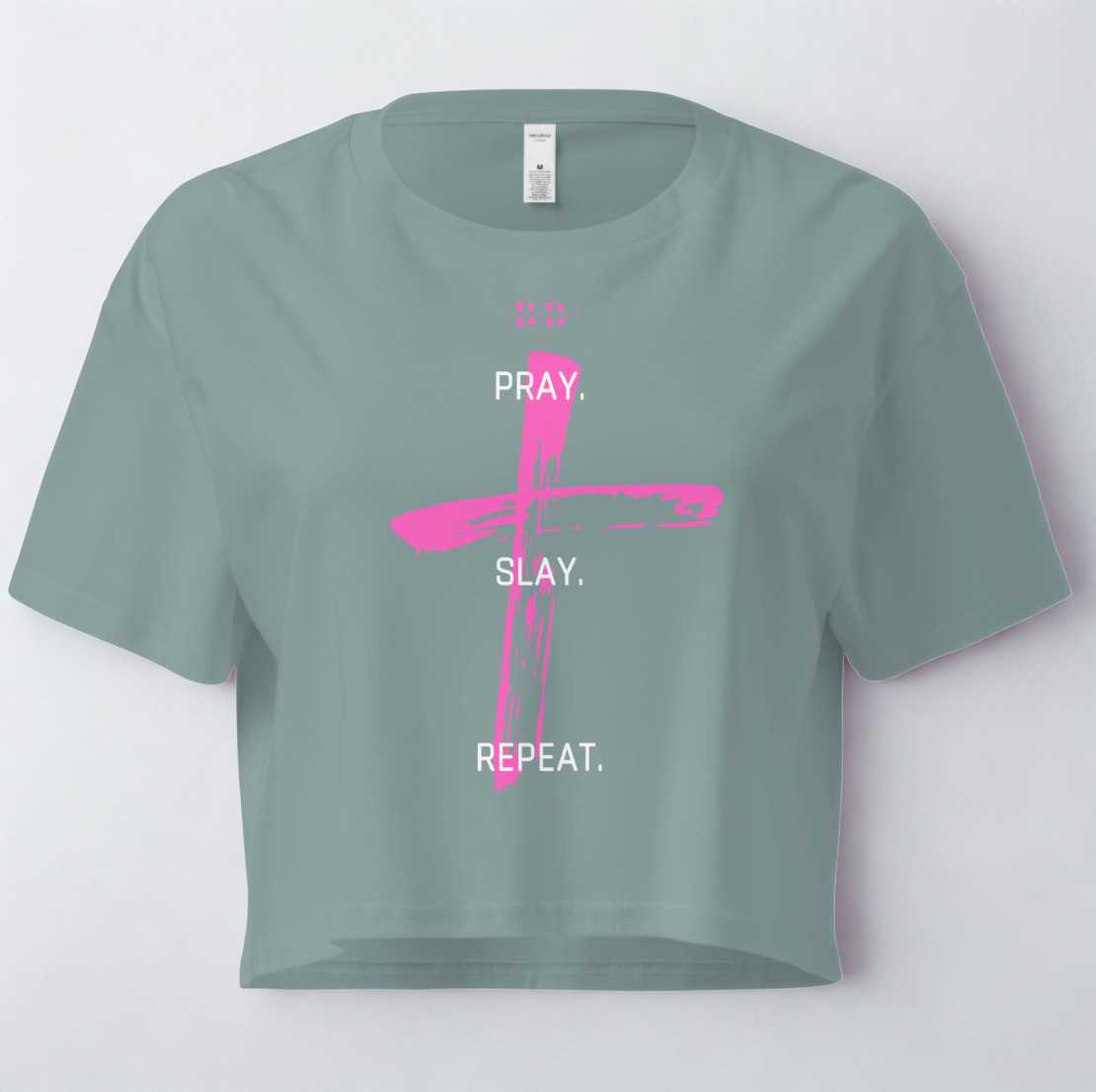 "Pray. Slay. Repeat." Women’s cropped tee