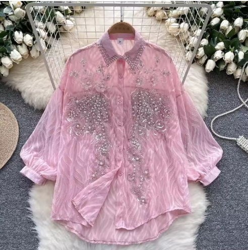 Pink Embellished Blouse